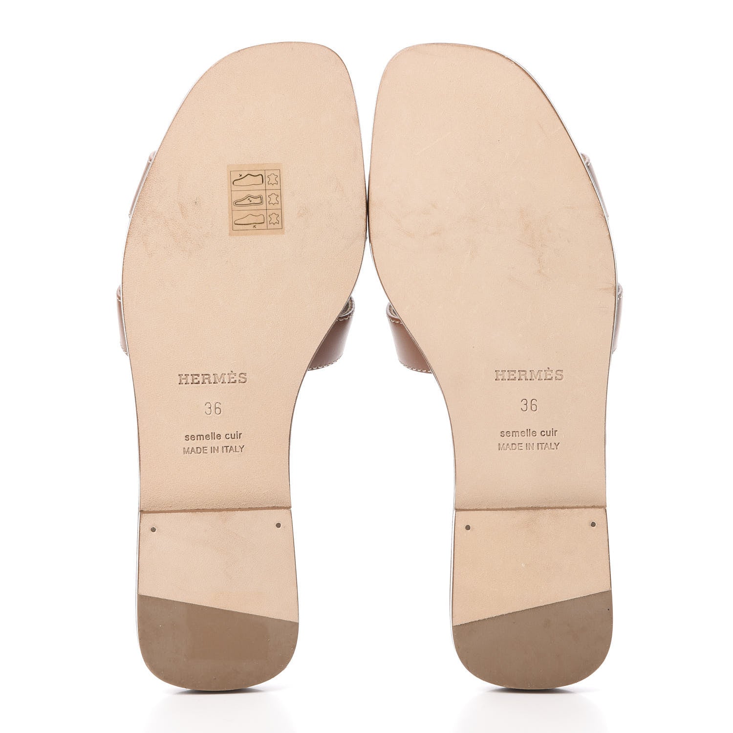 Hermes Box Calfskin Oran Sandals 36 Gold 5 of 9