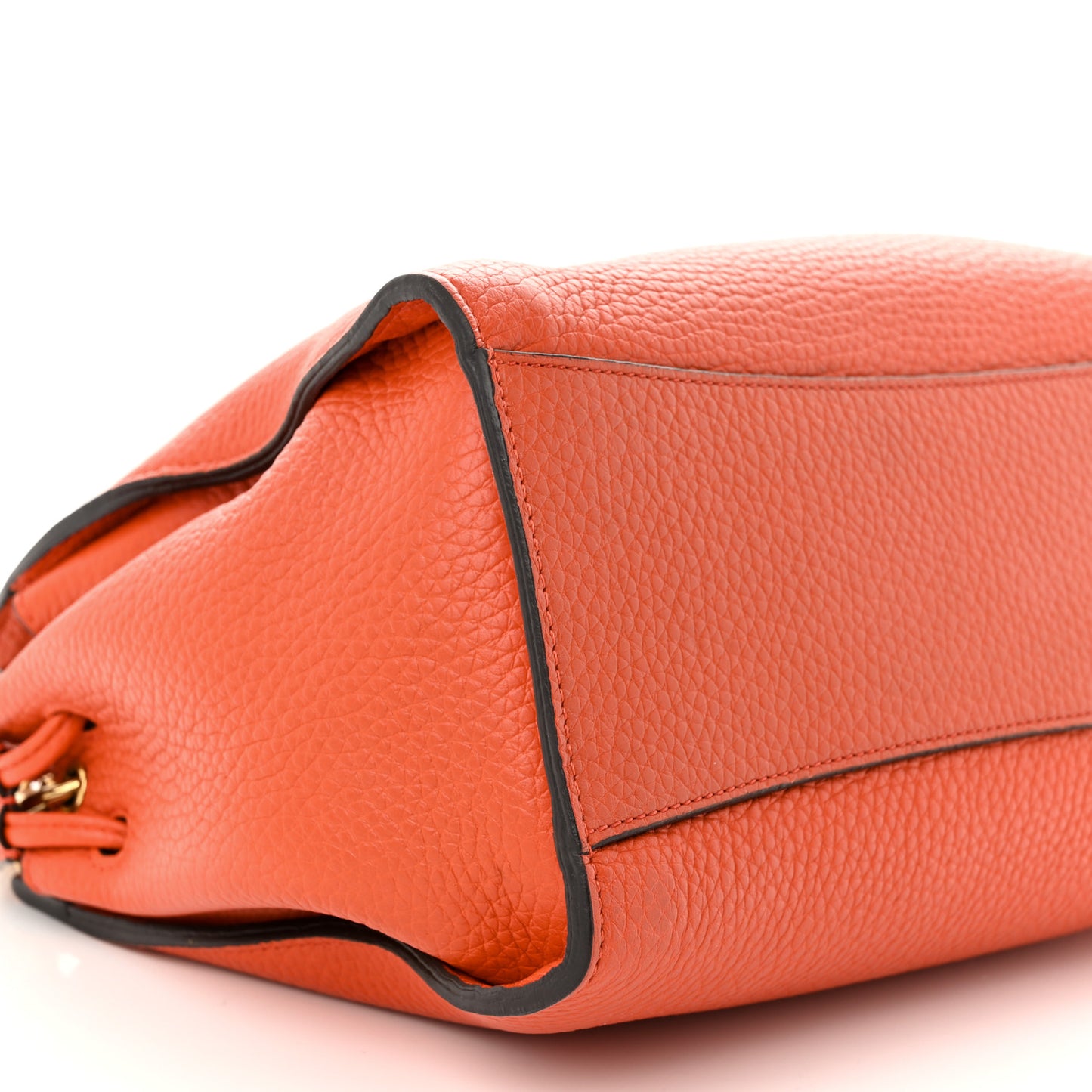 Heavy Grain Small Iris Tote Coral Orange