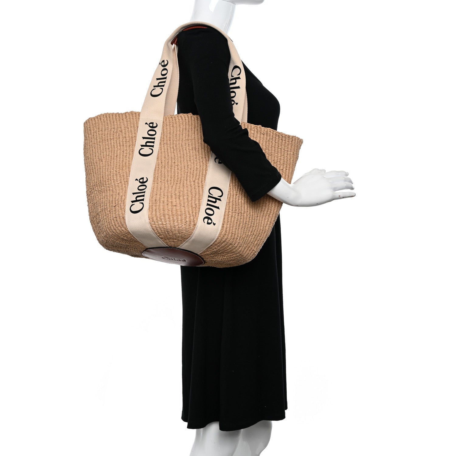 Chloe Raffia Large Woody Tote White 2 of 12