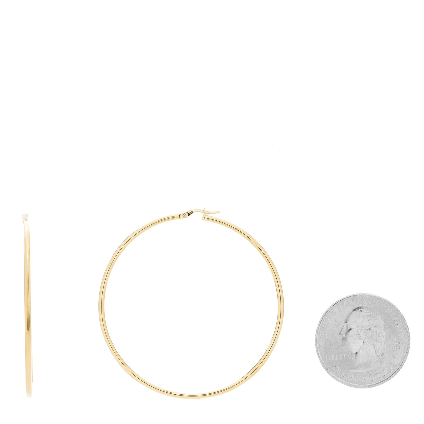 18K Yellow Gold 63mm Large Hoop Earrings