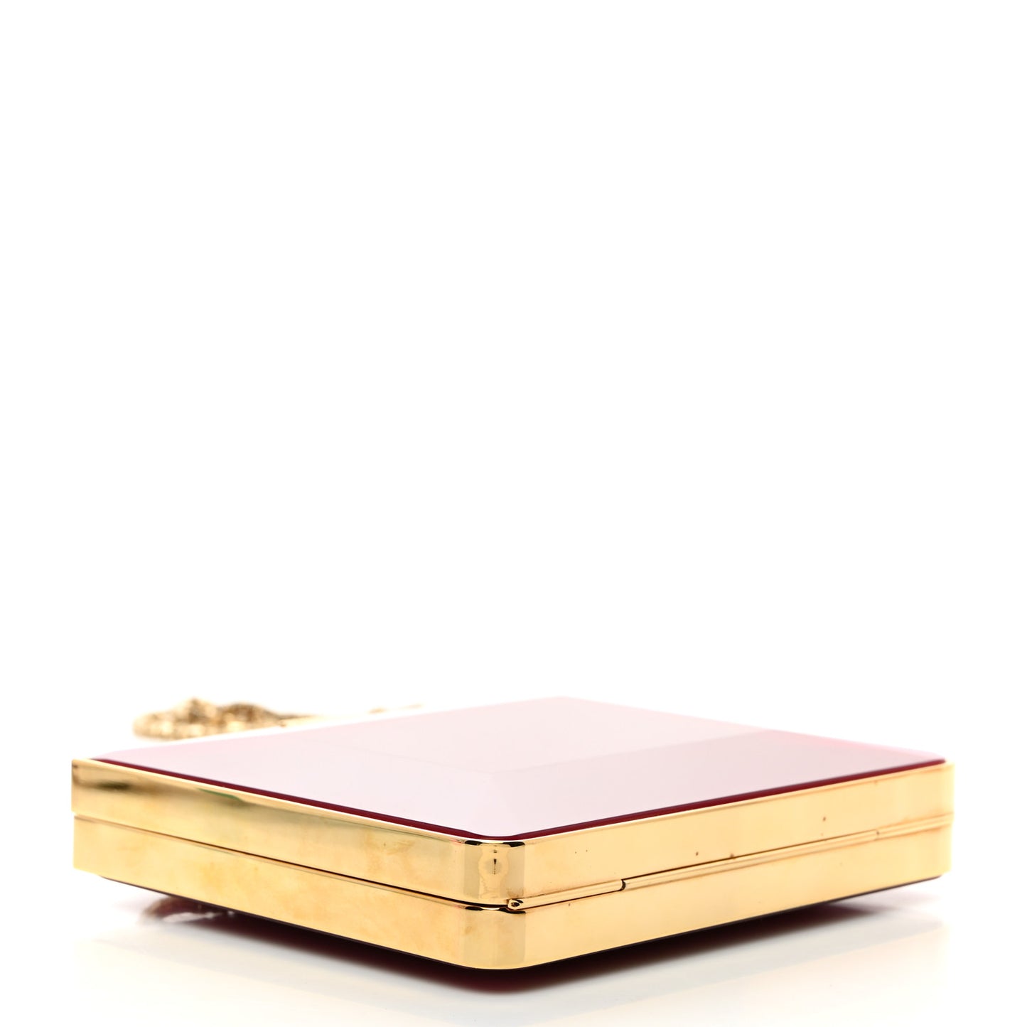 Metal Plexiglass Dolly Box Clutch Deep Fuchsia