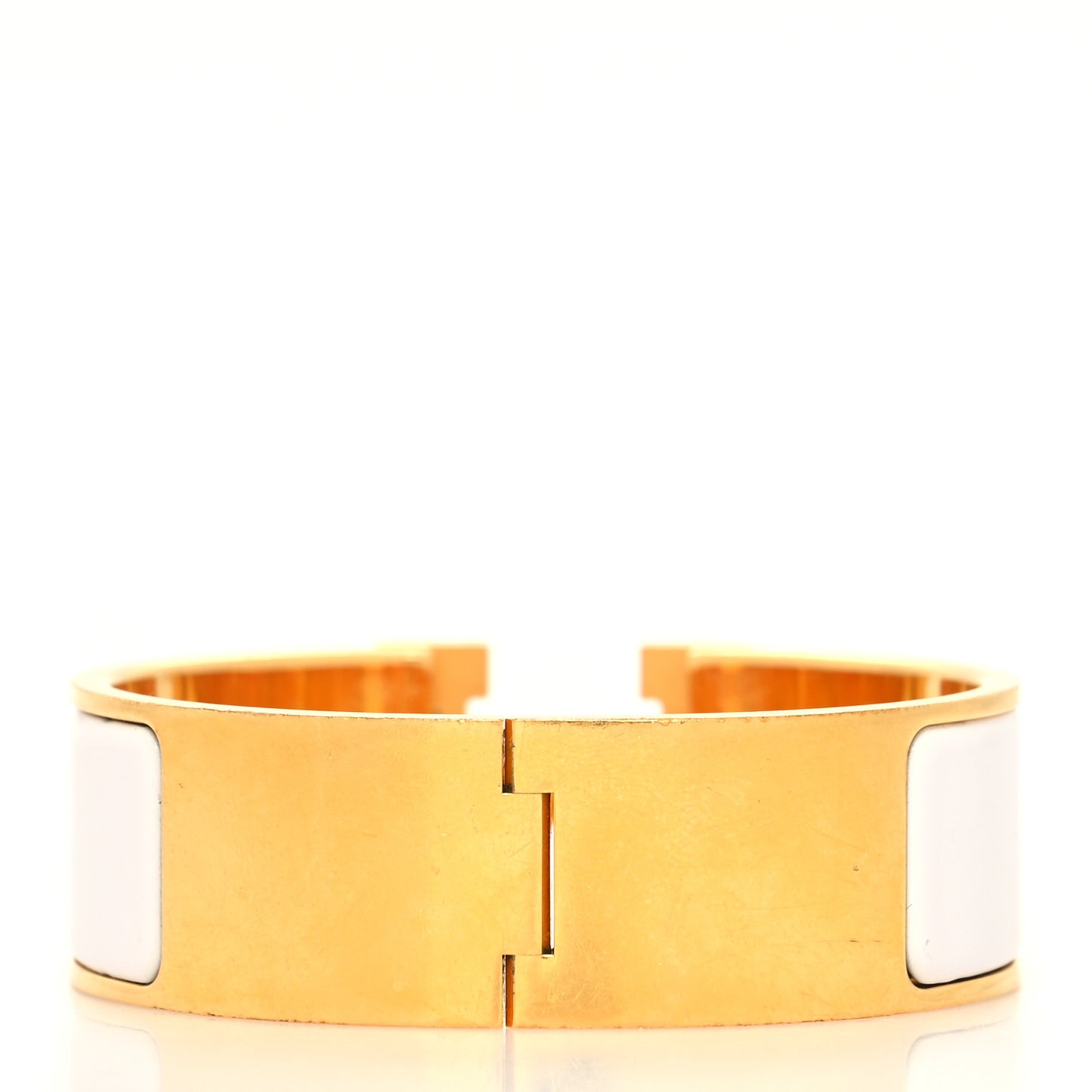 Enamel Wide Clic Clac H Bracelet PM White