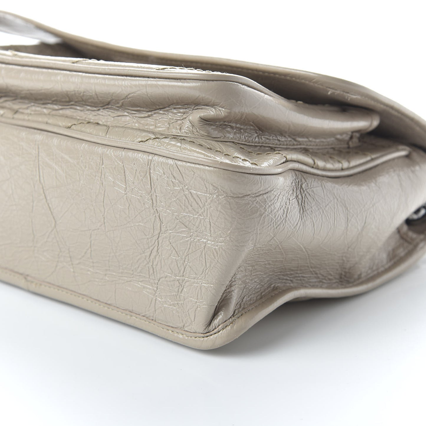 Crinkled Calfskin Matelasse Monogram Medium Niki Chain Satchel Light Natural