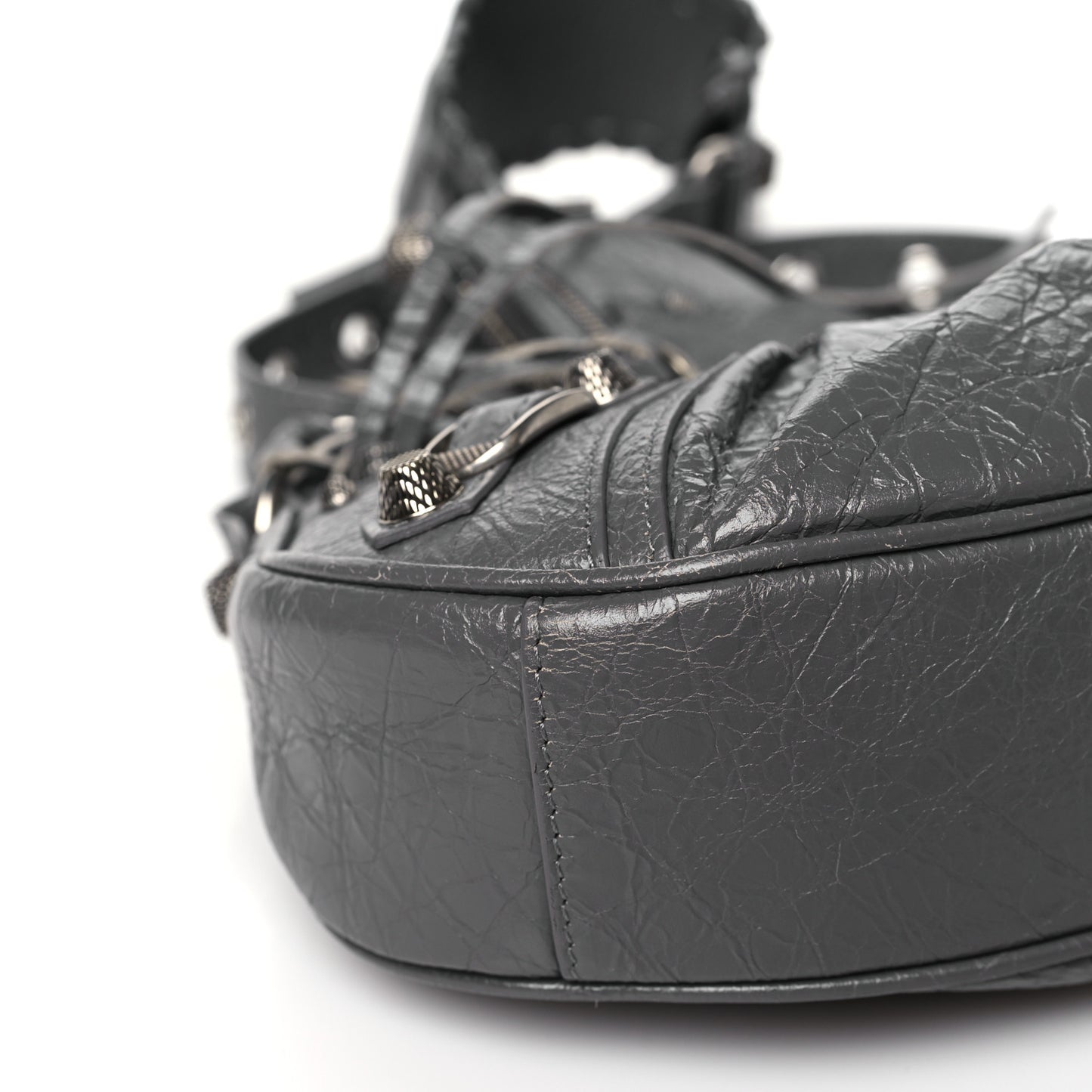 Agneau Arena Le Cagole Shoulder Bag XS Dark Grey