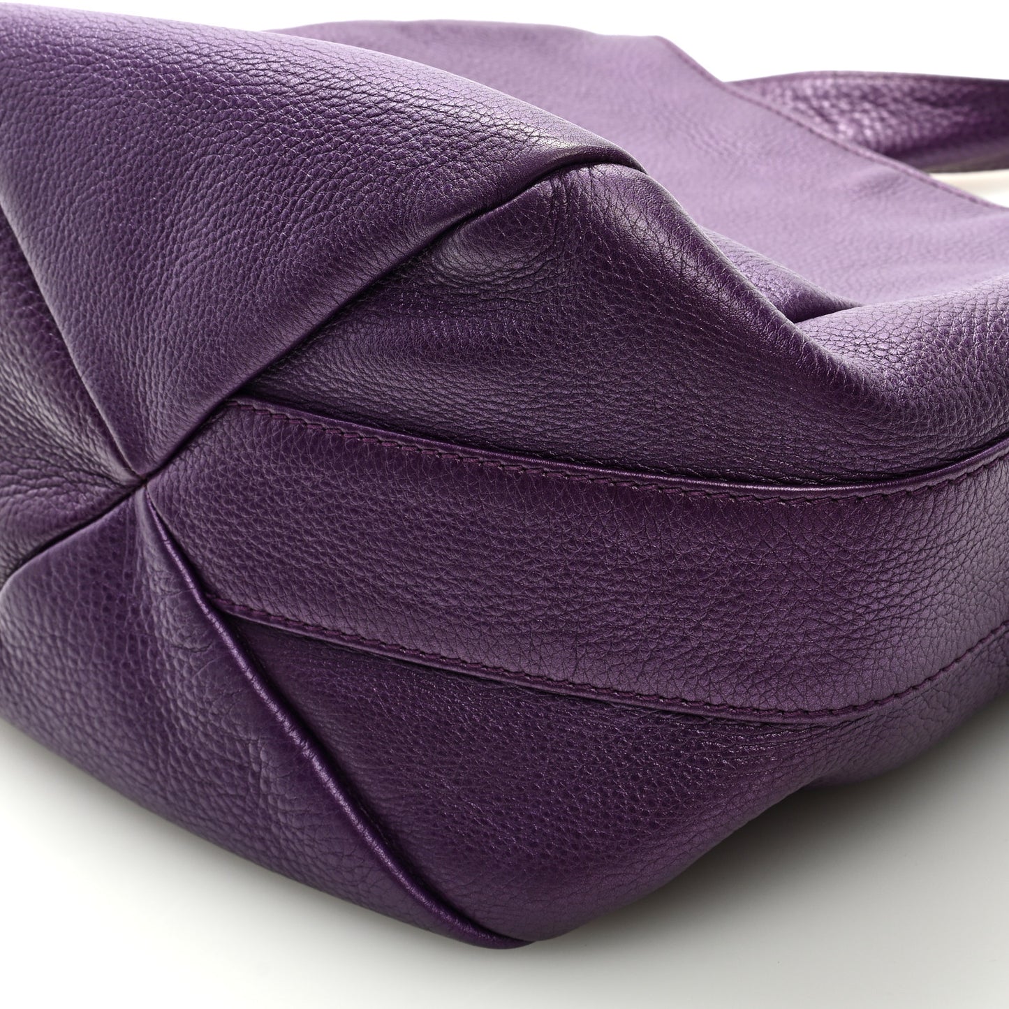 Pebbled Calfskin Shoulder Bag Purple