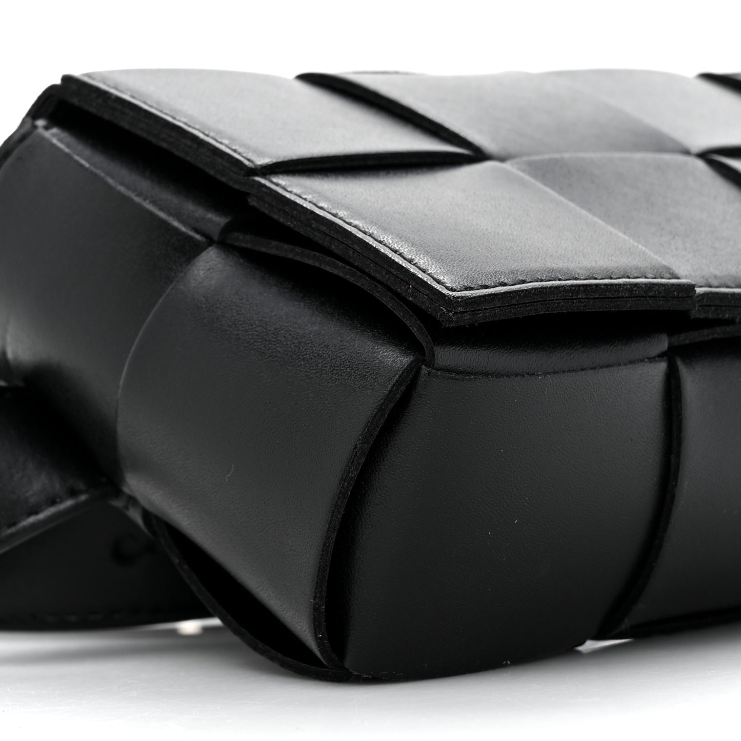 Nappa Maxi Intreccio The Belt Cassette Bag Black