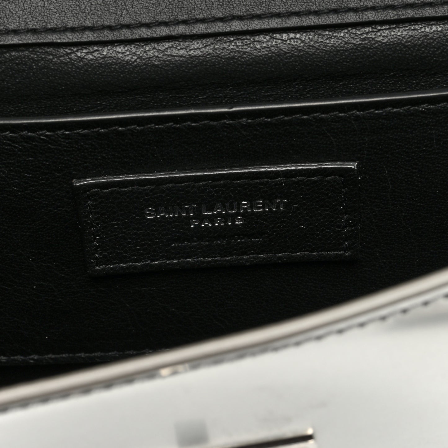Metallic Calfskin Manhattan Chain Clutch Metal Argento