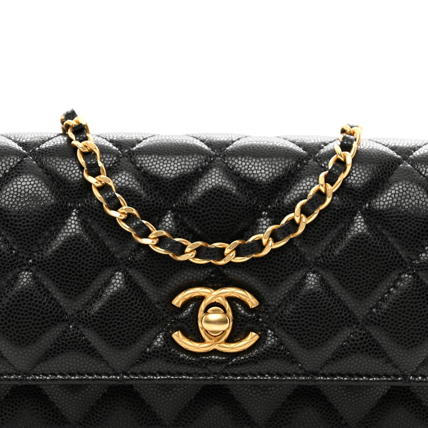 Chanel Caviar Quilted Chain Link Clutch With Chain Black 5 of 12