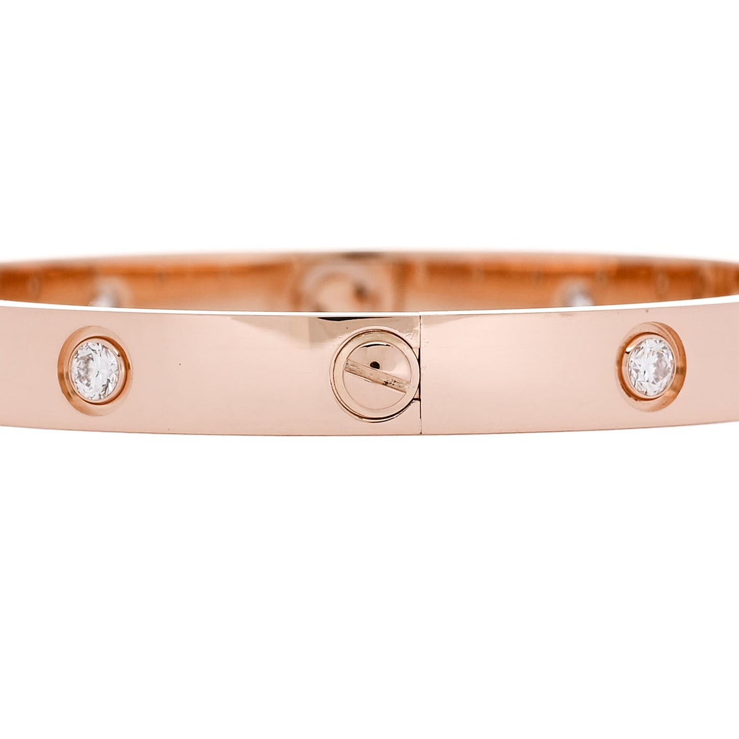 18K Pink Gold 10 Diamond LOVE Bracelet 17