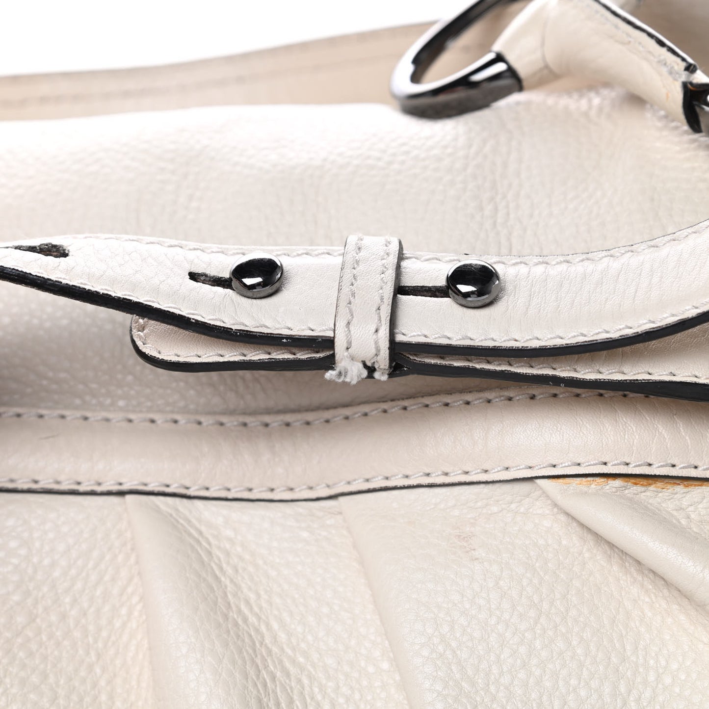 Pebbled Calfskin Medium Icon Bit Shoulder Bag Ivory