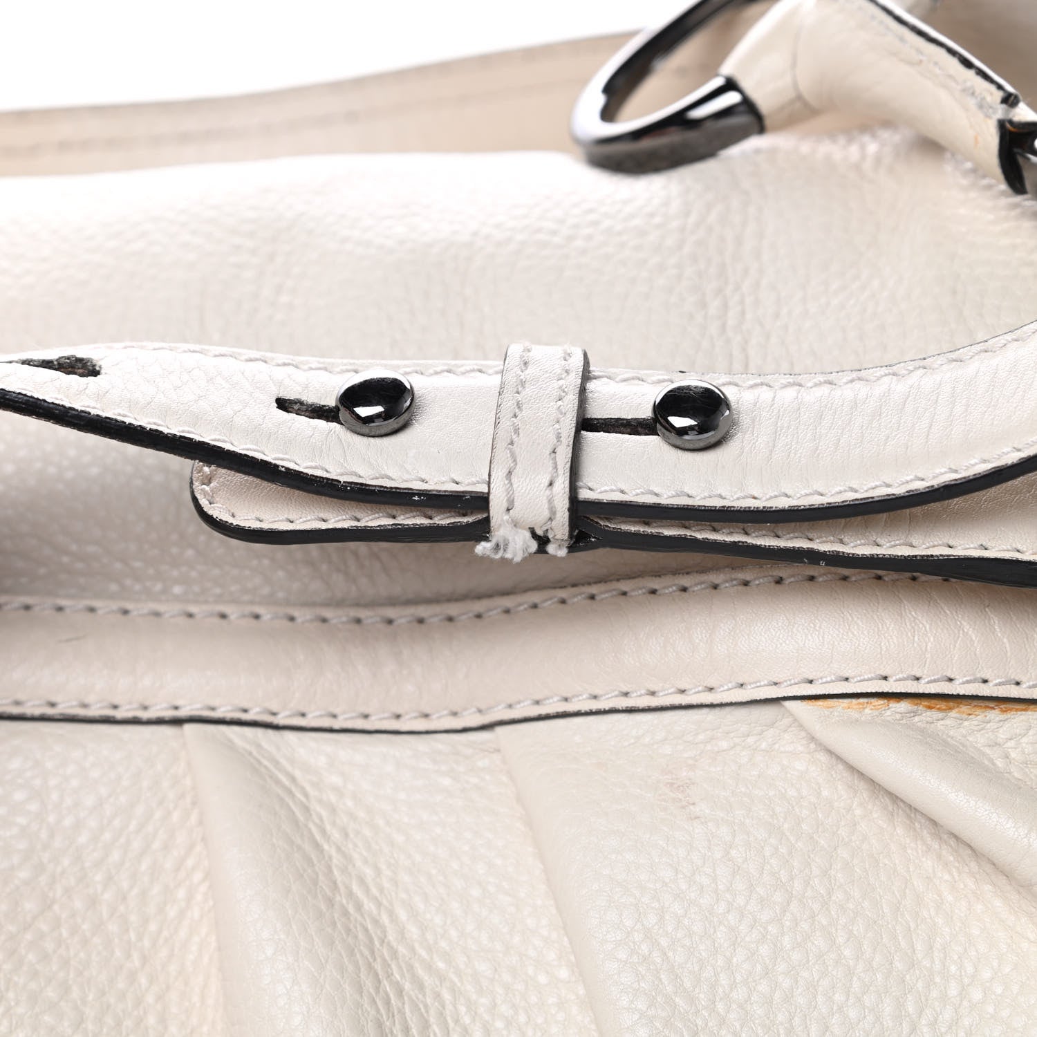 Gucci Pebbled Calfskin Medium Icon Bit Shoulder Bag Ivory 16 of 17