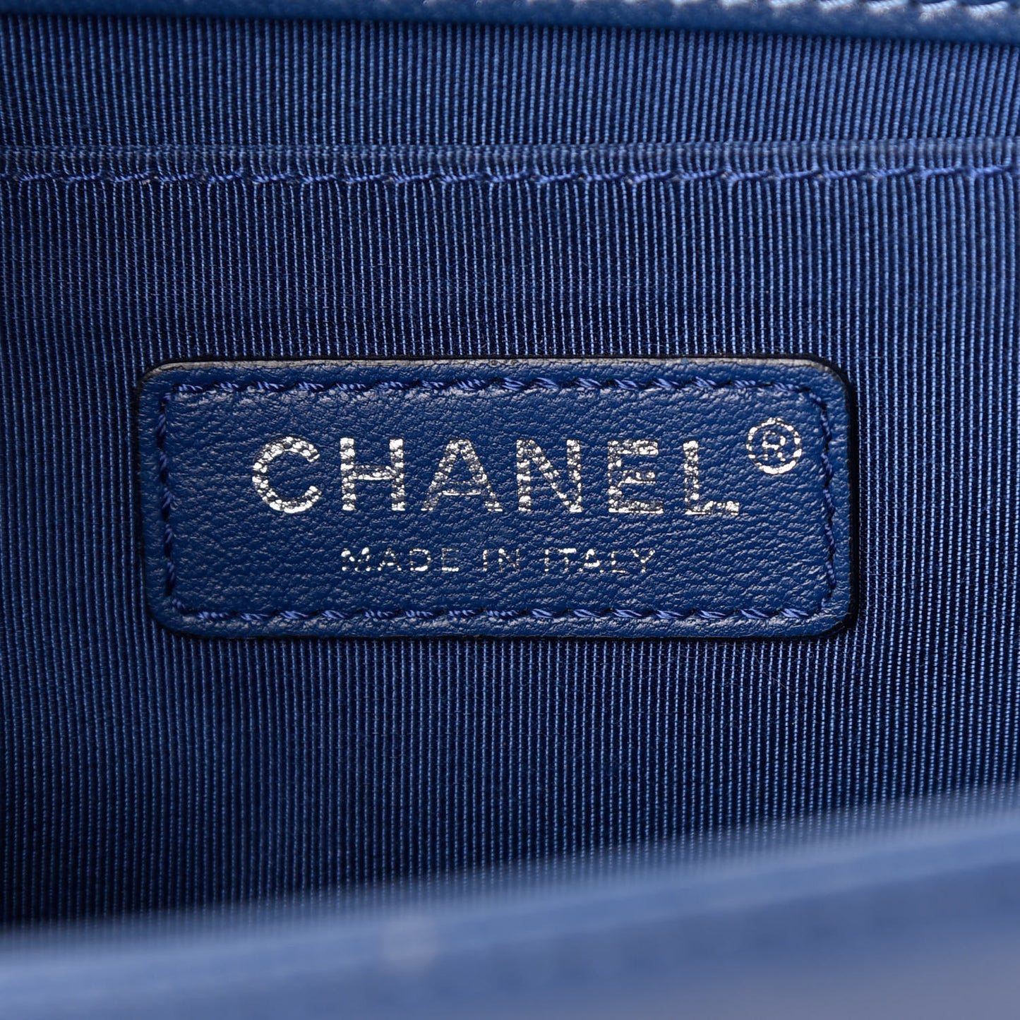 Caviar Quilted Medium Boy Flap Dark Blue