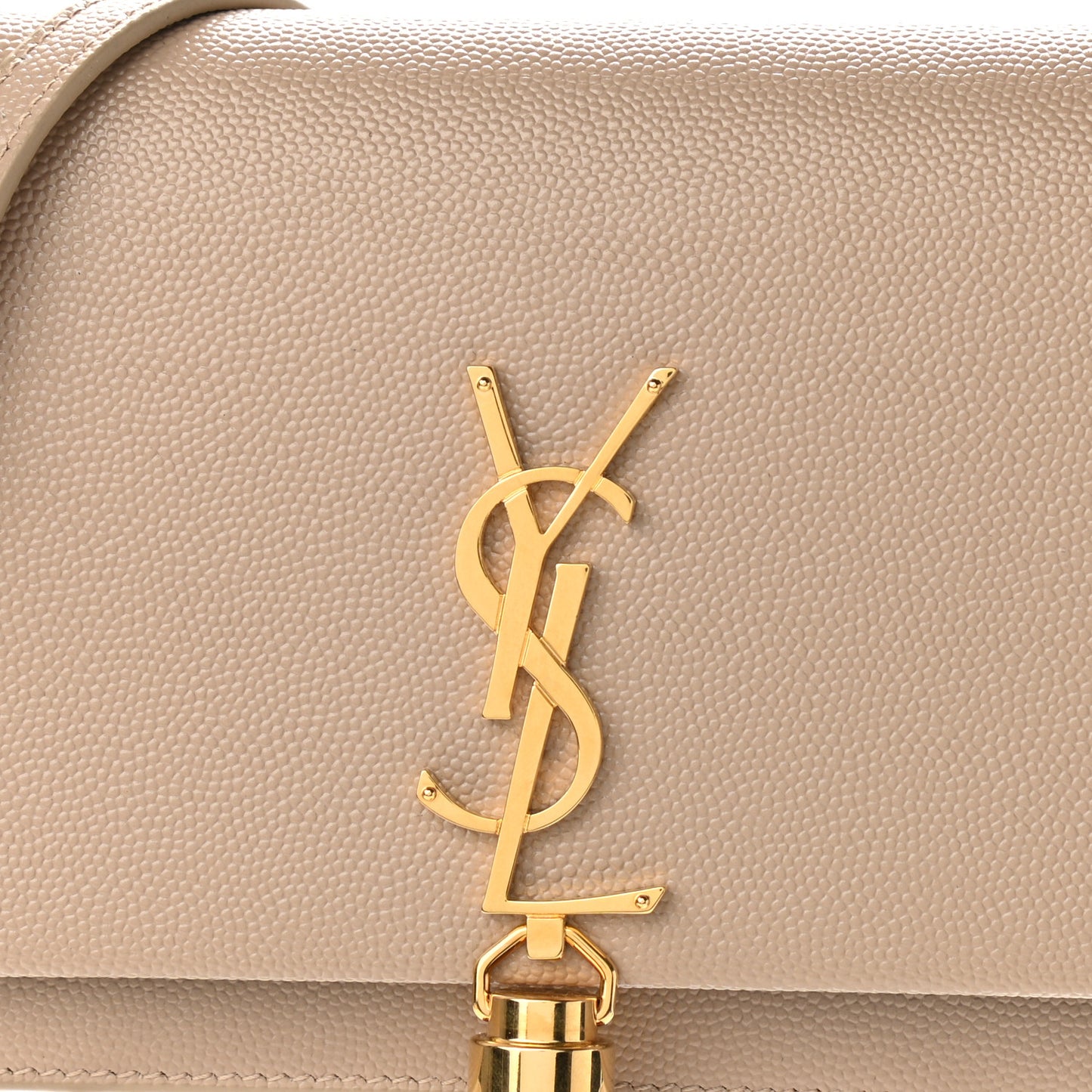 Grain De Poudre Classic Monogram Kate Tassel Chain Wallet Dark Beige