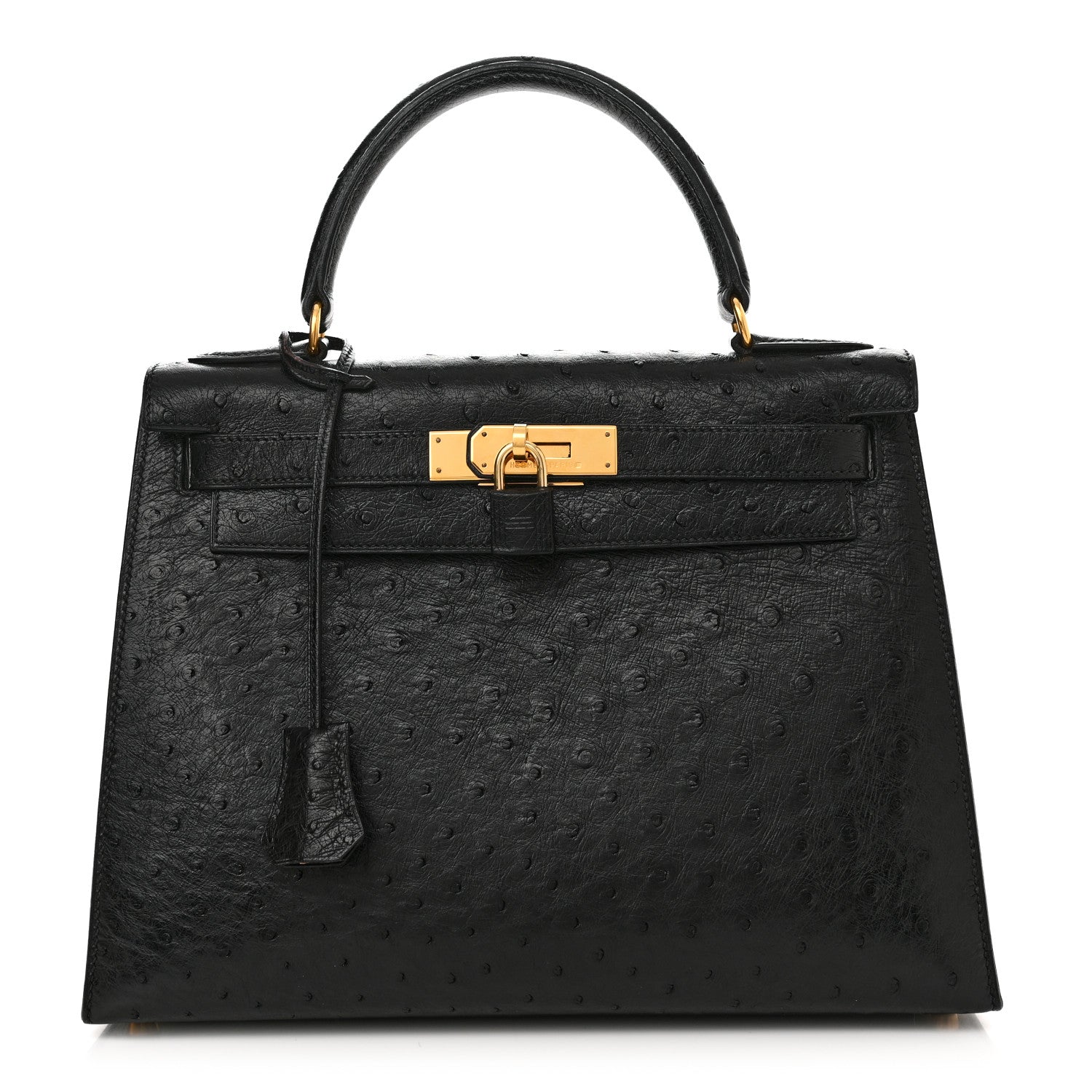Hermes Ostrich Kelly Sellier 28 Black 1 of 18