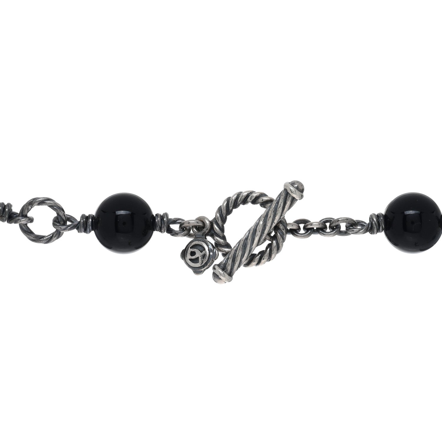 David Yurman Sterling Silver Black Onyx Pearl Bijoux Necklace 3 of 4