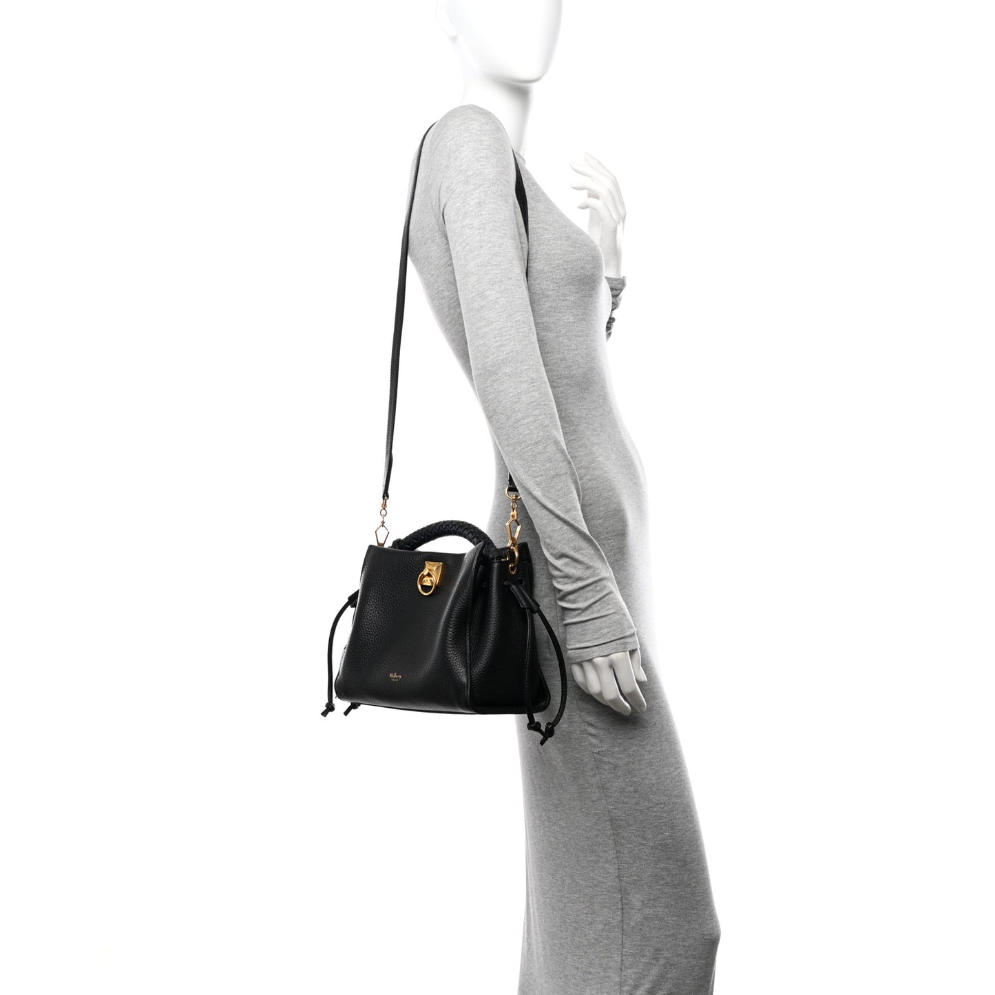 Heavy Grain Small Iris Tote Black