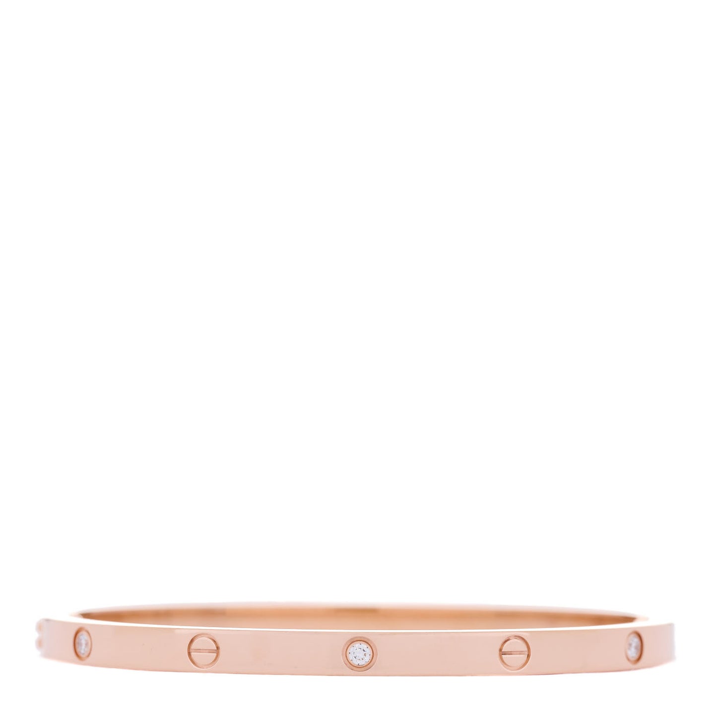 18K Pink Gold 6 Diamond Small LOVE Bracelet 15