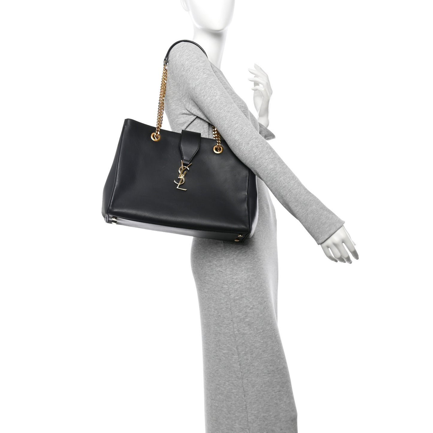 Soft Calfskin Monogram Cassandre Shopper Black