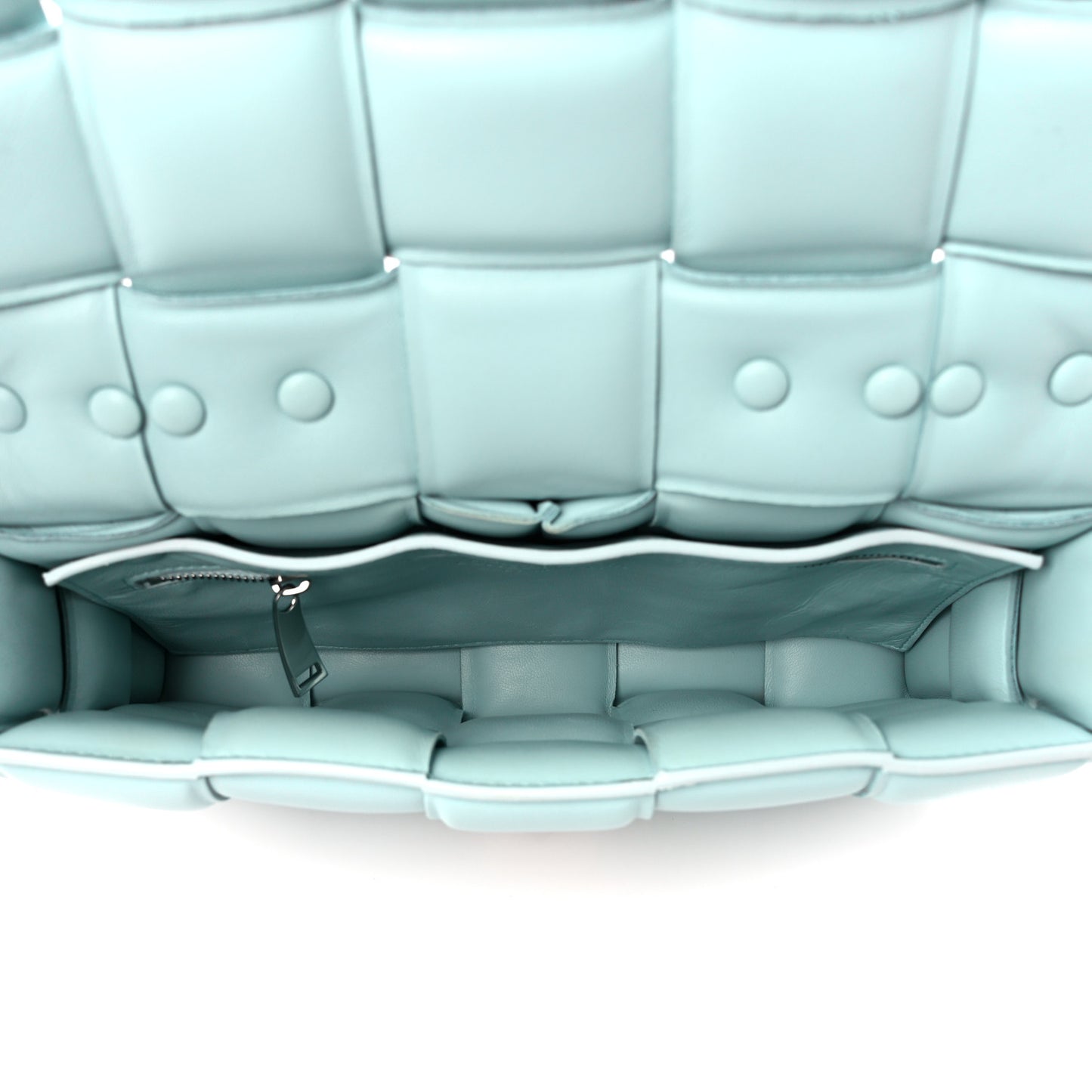 Lambskin Maxi Intreccio Padded Chain Cassette Crossbody Bag Spearmint