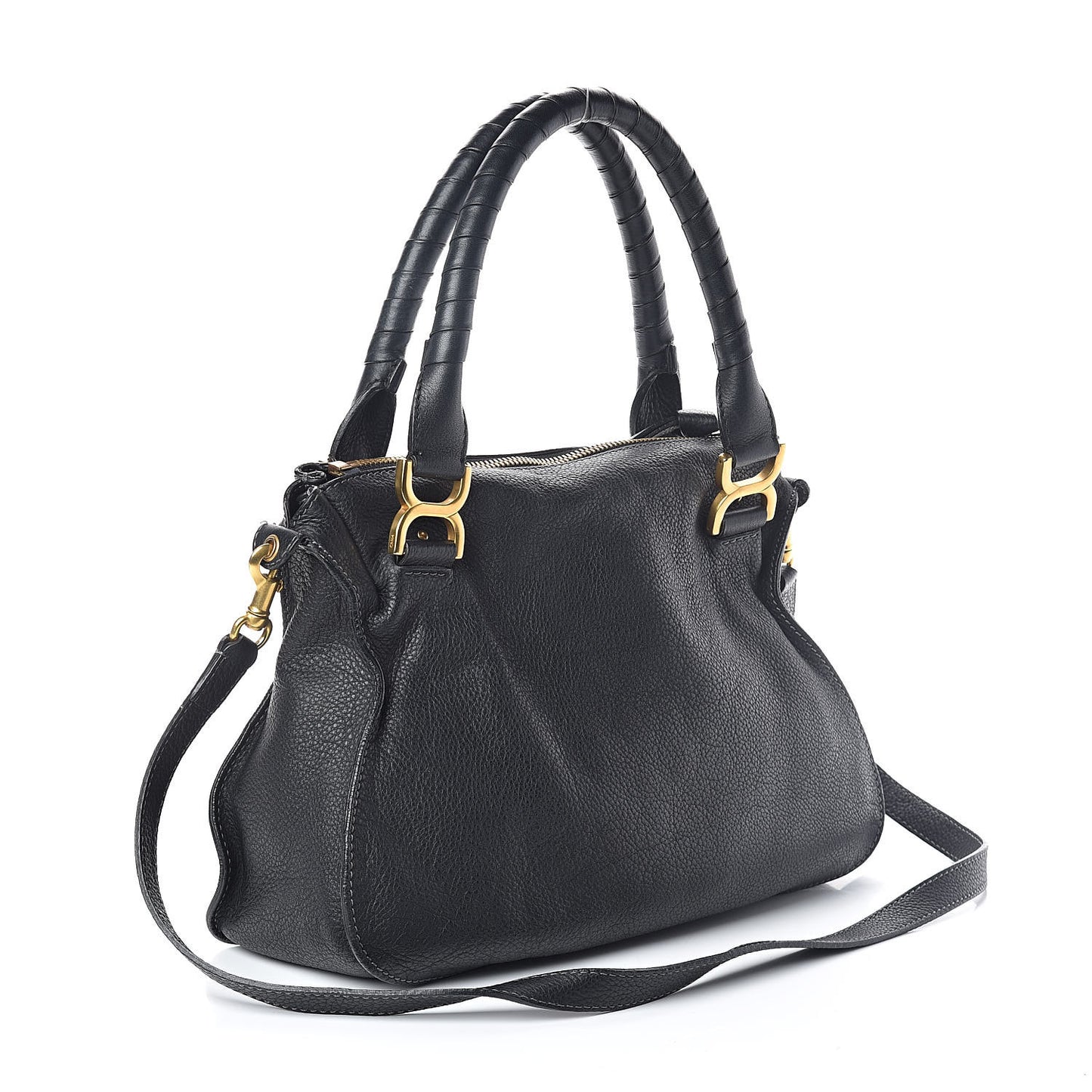 Calfskin Medium Marcie Satchel Black