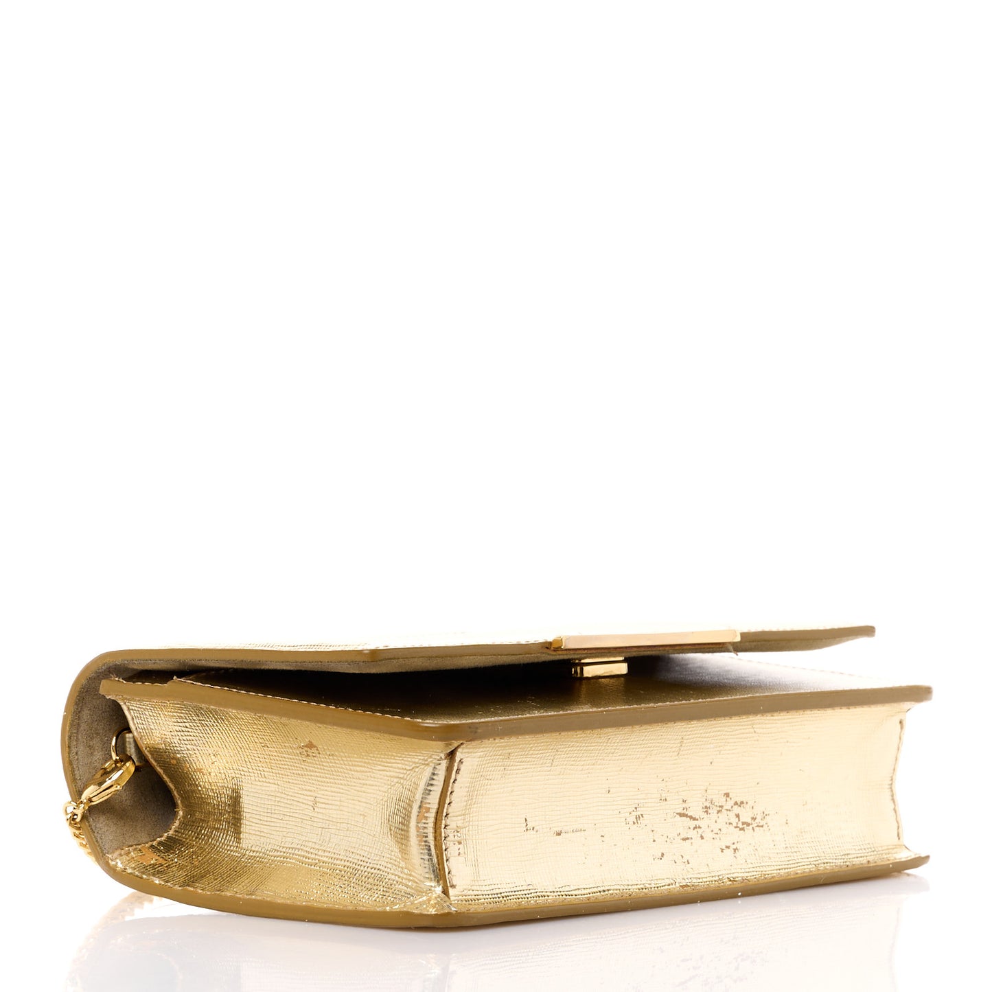 Vitello Mirror Elite Tube Wallet on Chain Gold