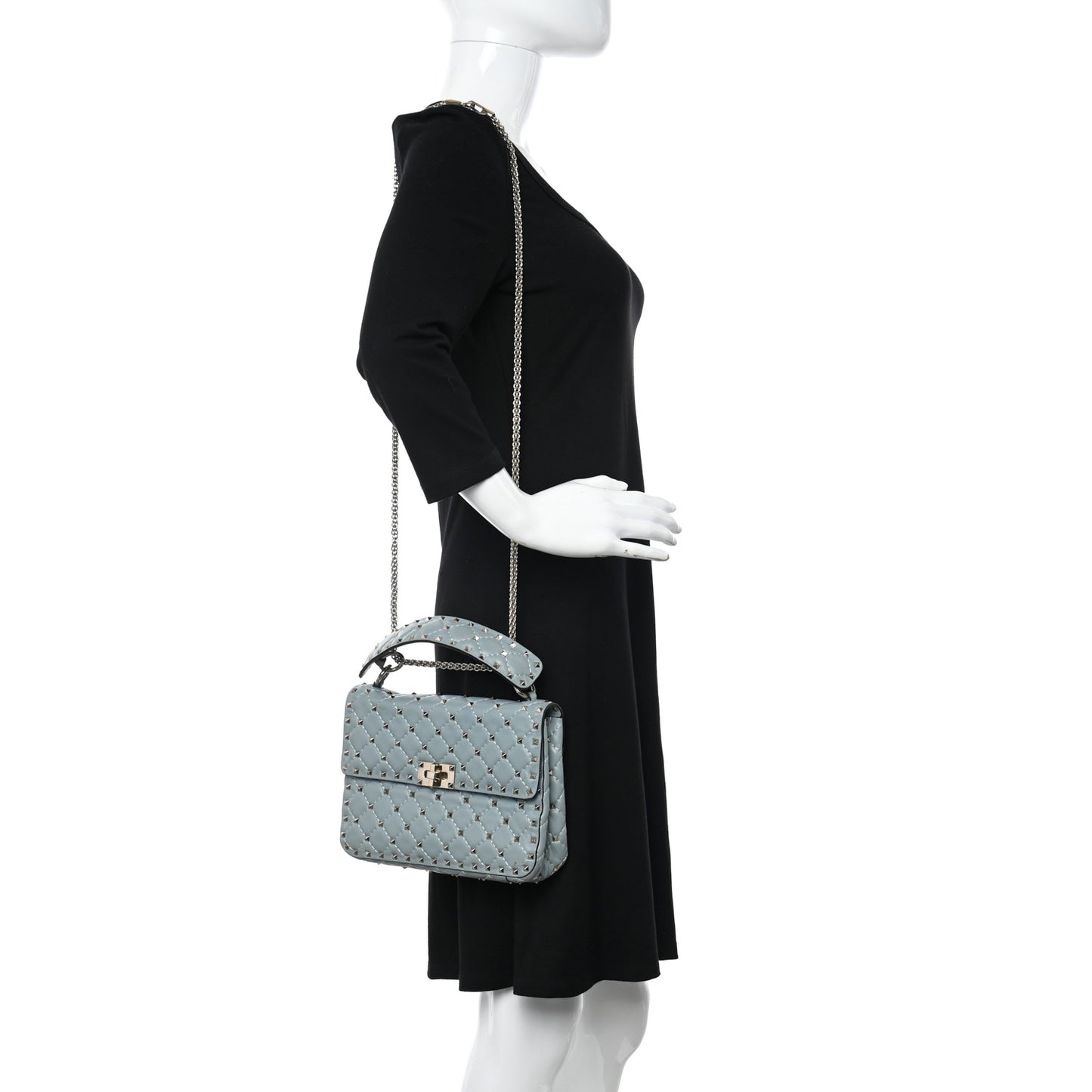 Nappa Medium Rockstud Spike Shoulder Bag Nube