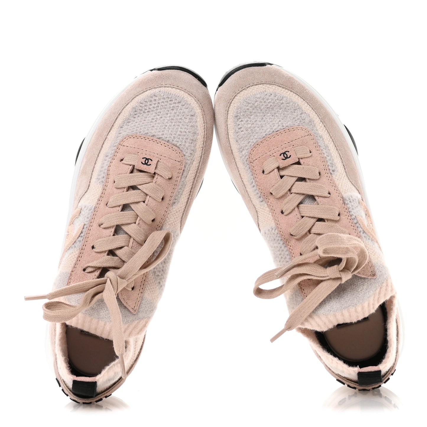 Mesh Suede Fabric Womens CC Sneakers 38 Light Pink