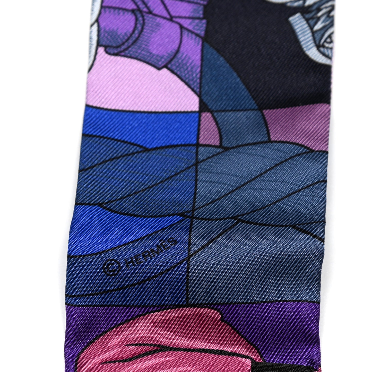 Silk Cavalleria D'Etriers Twilly Violet Bleu Rose
