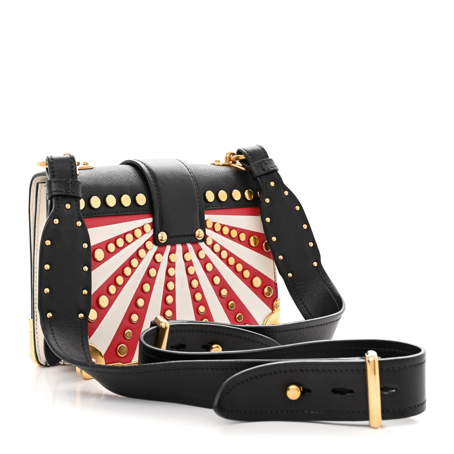 City Calf Saffiano Studded Cahier Bag Blue Fuoco