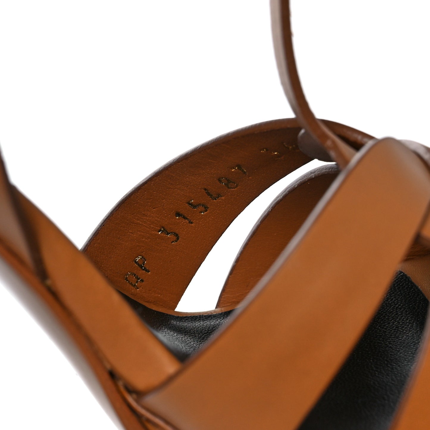 Calfskin Tribute 105 Platform Sandals 36 Caramel