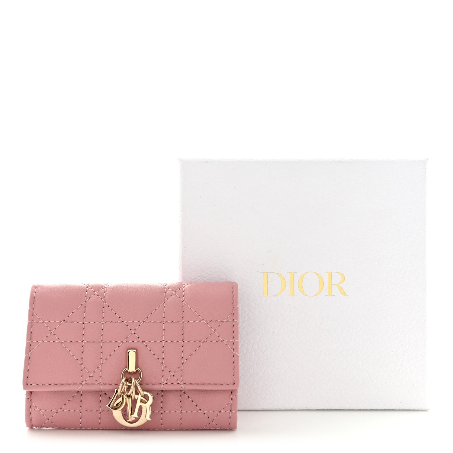 Christian Dior Lambskin Cannage Miss Dior Glycine Wallet Pink 10 of 10