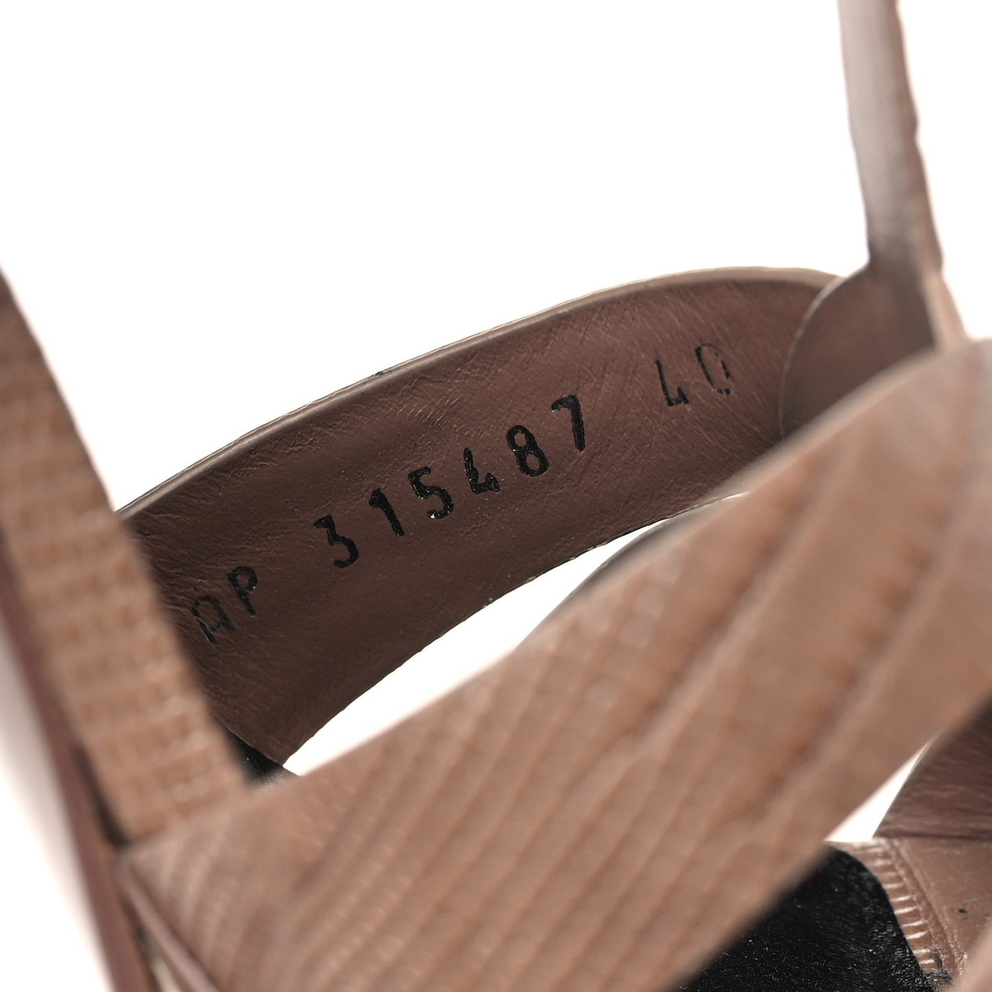 Calfskin Embossed Crocodile Tribute 105 Platform Sandals 40 Dusty Grey