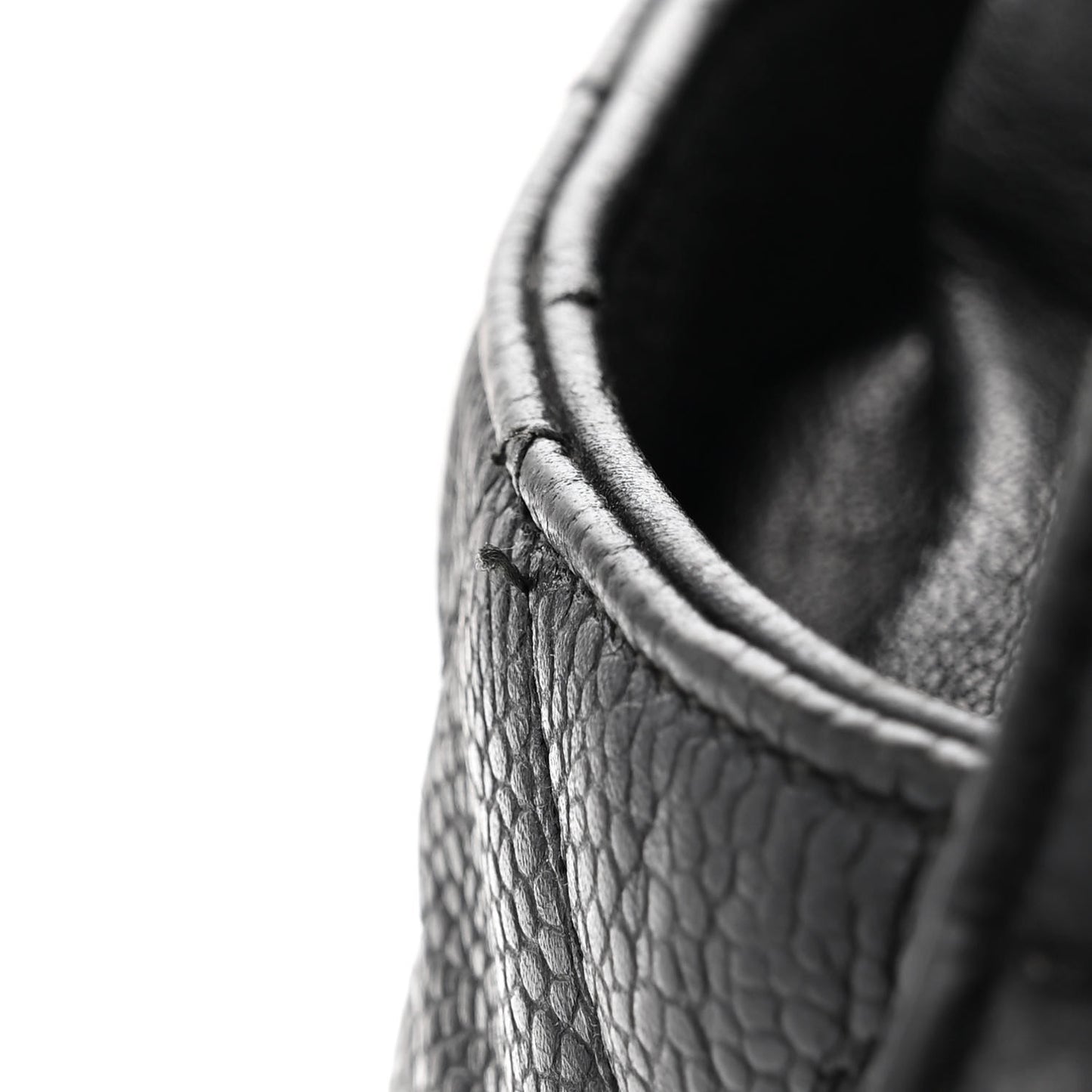 Caviar Drawstring Bucket Shoulder Bag Black