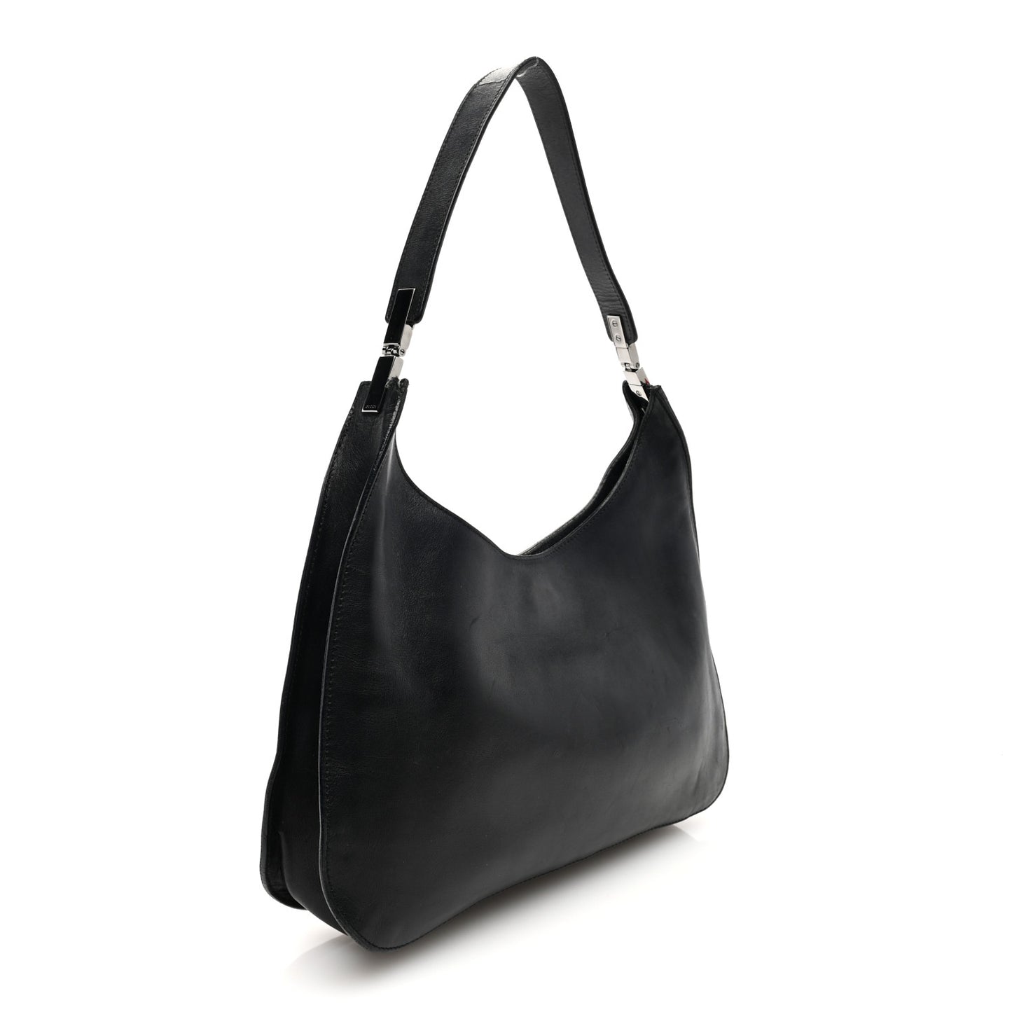 Calfskin Logo Hobo Bag Black