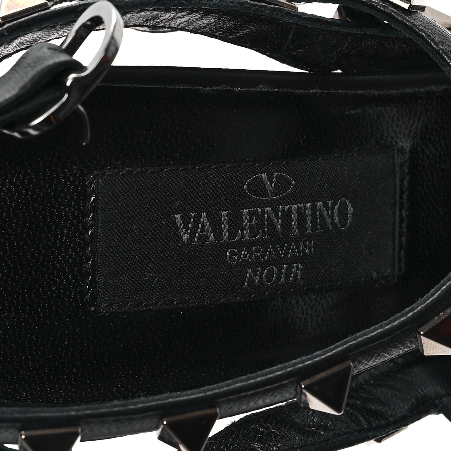 Calfskin Nappa Rockstud Ankle Strap 100mm Pumps 36.5 Black