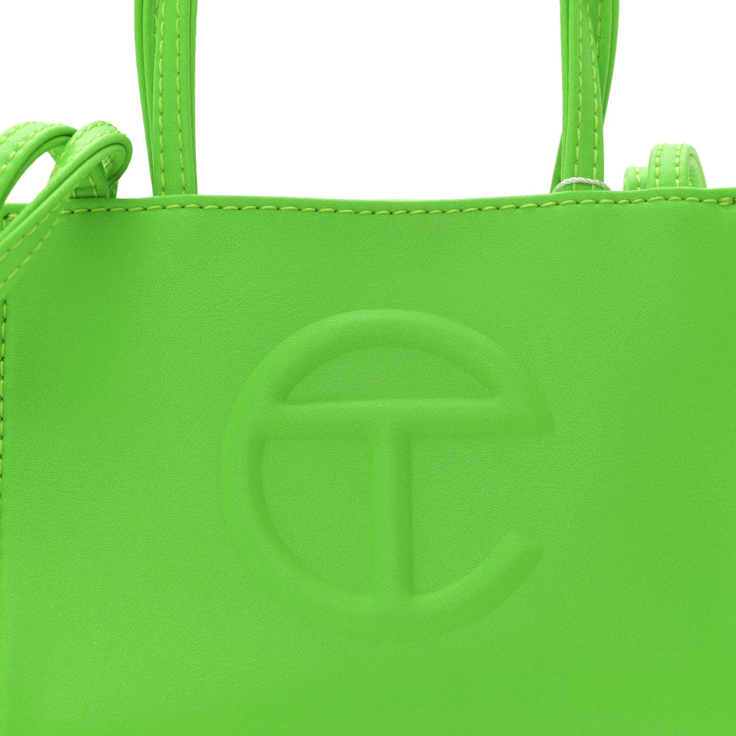 Telfar Vegan Leather Small Shopping Bag Highlighter Green 7 of 9