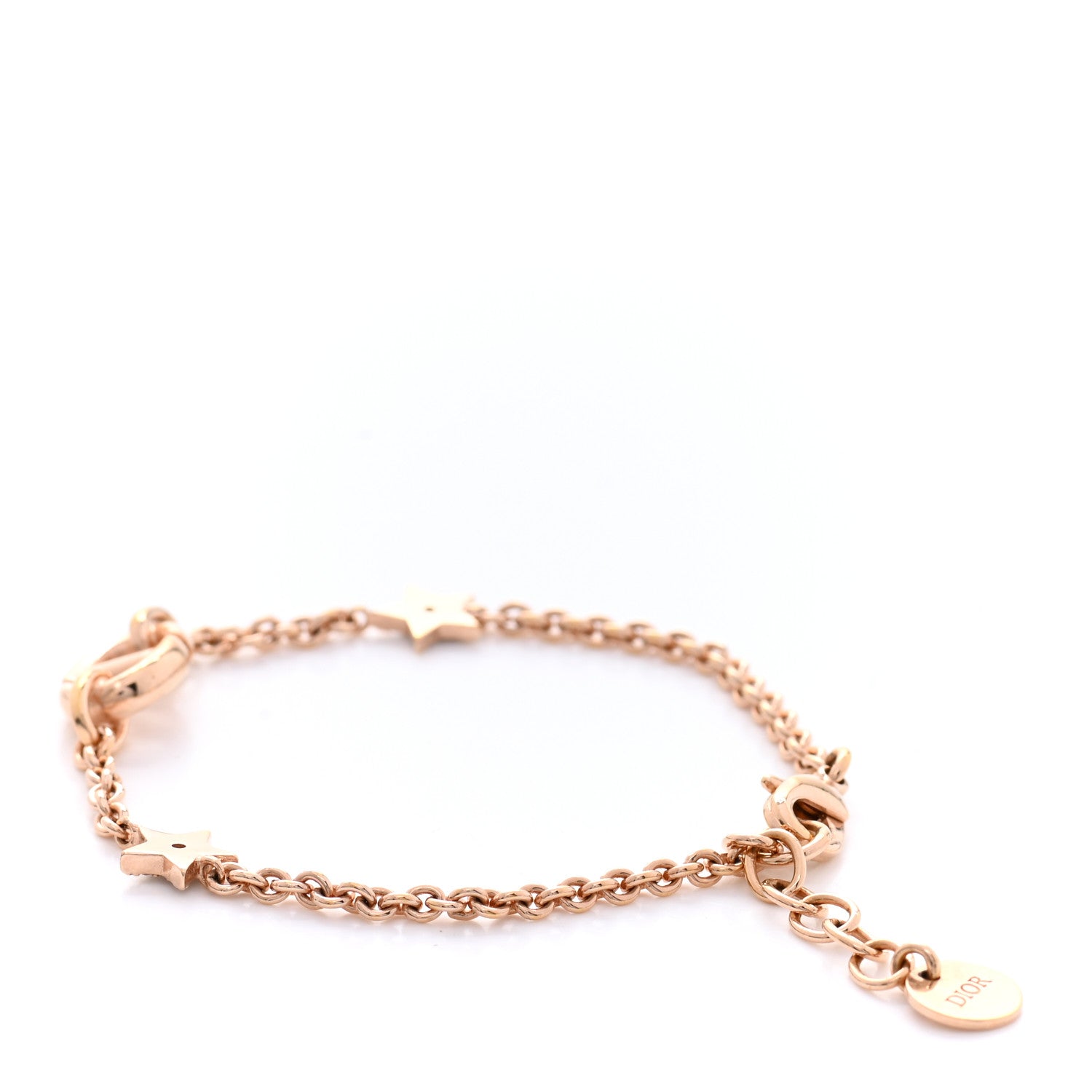 Christian Dior Metal Crystal Star CD Bracelet Gold 3 of 4