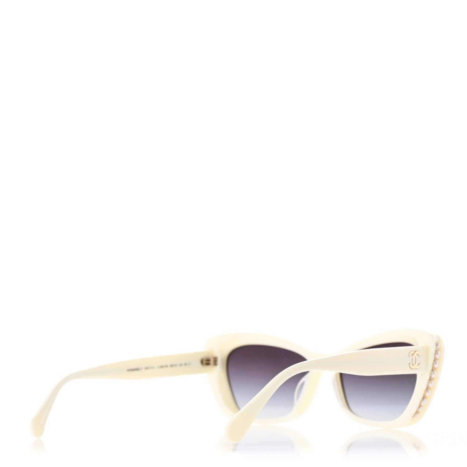 Chanel Acetate Pearl Cat Eye CC Sunglasses 5481-H-A White 4 of 9