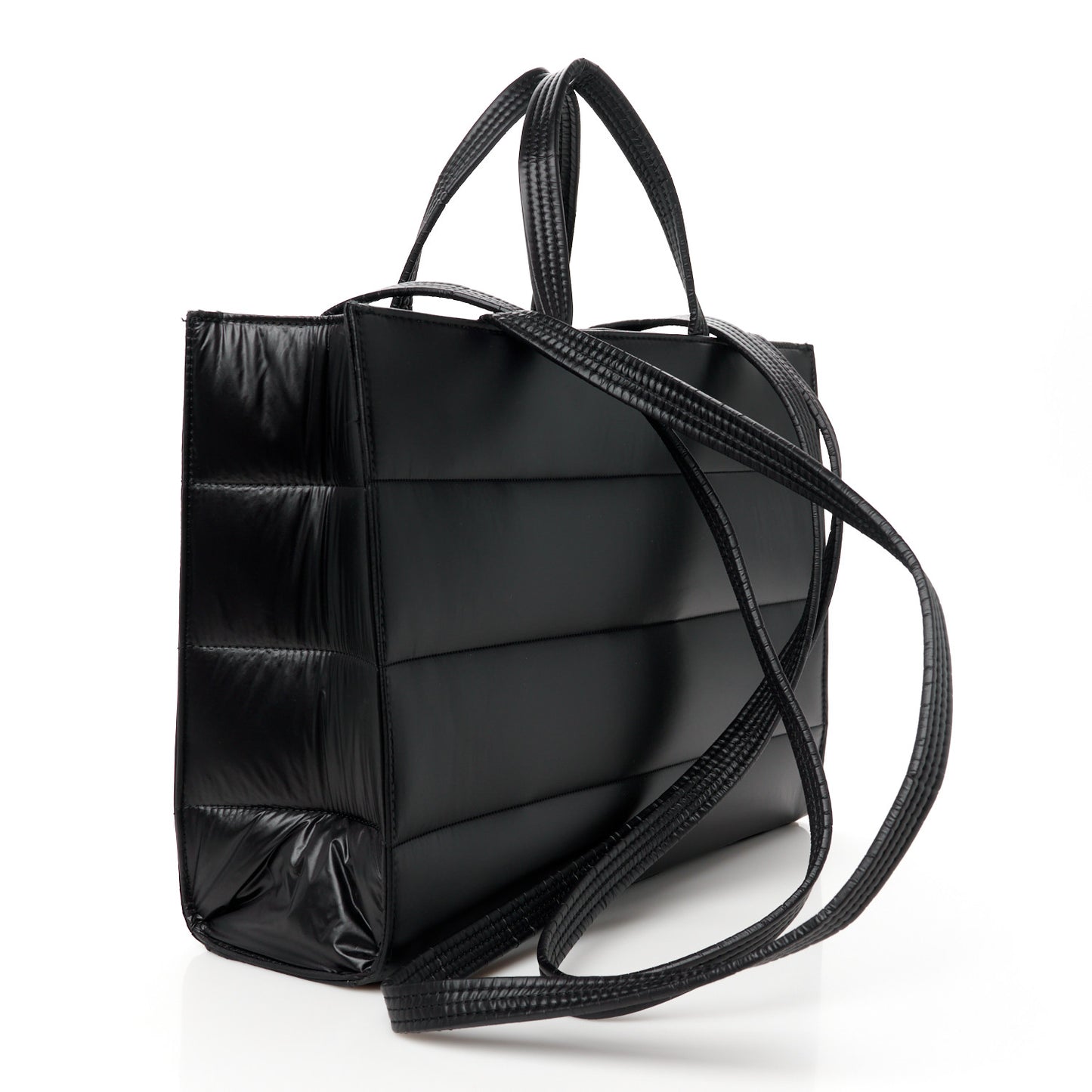 x MOOSE KNUCKLES Nylon Quilted Medium Shopping Bag Black