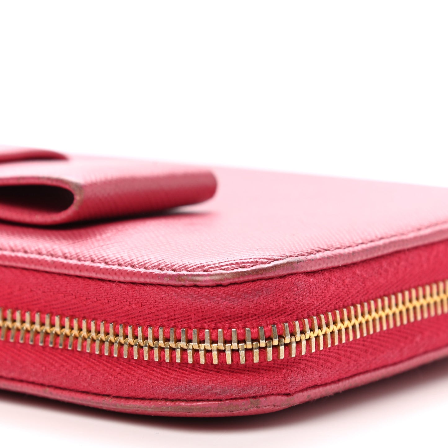 Saffiano Fiocco Bow Zip Around Wallet Peonia