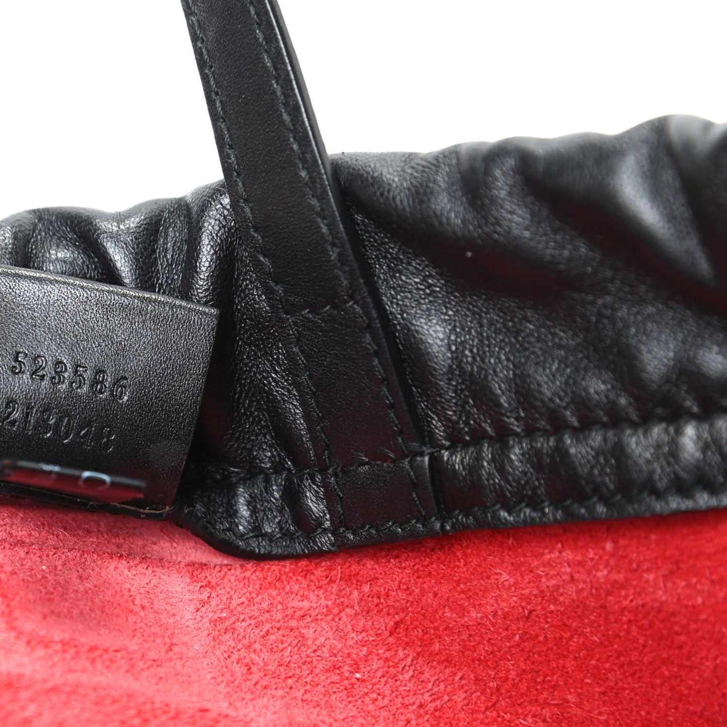 Calfskin Mens Logo Drawstring Backpack Red