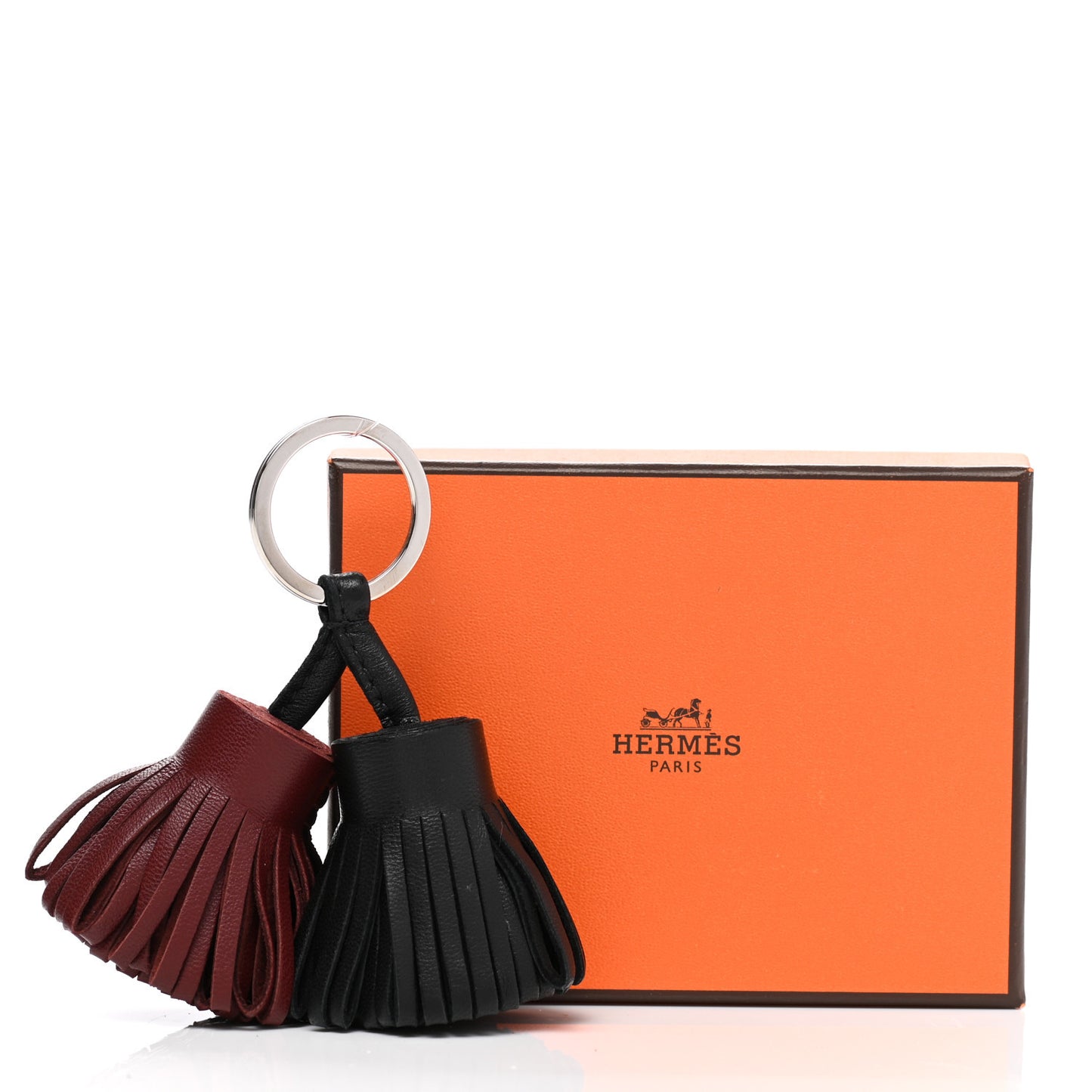 Lambskin Carmen Uno-Dos Key Holder Black Rouge H