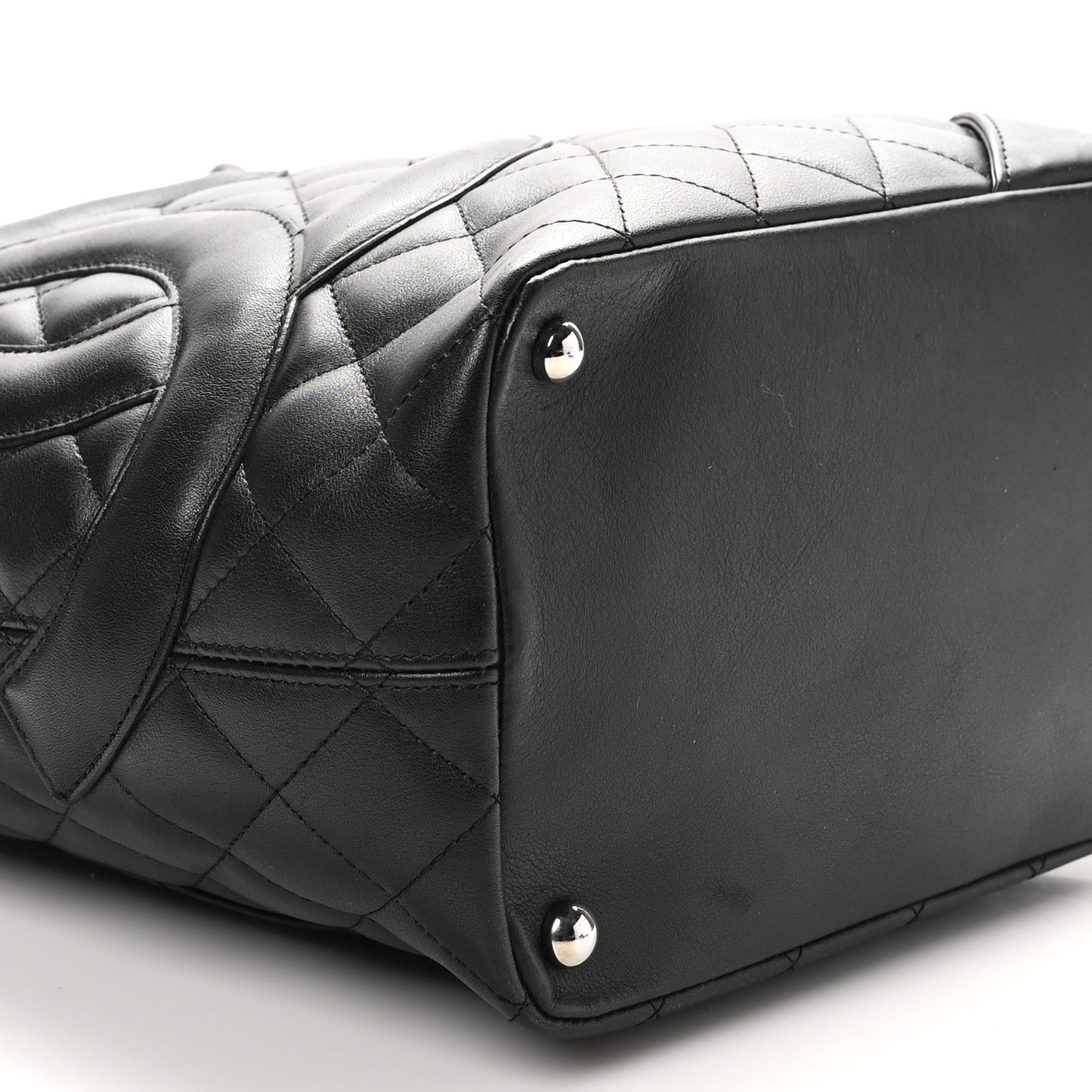 Calfskin Quilted Medium Cambon Tote Black