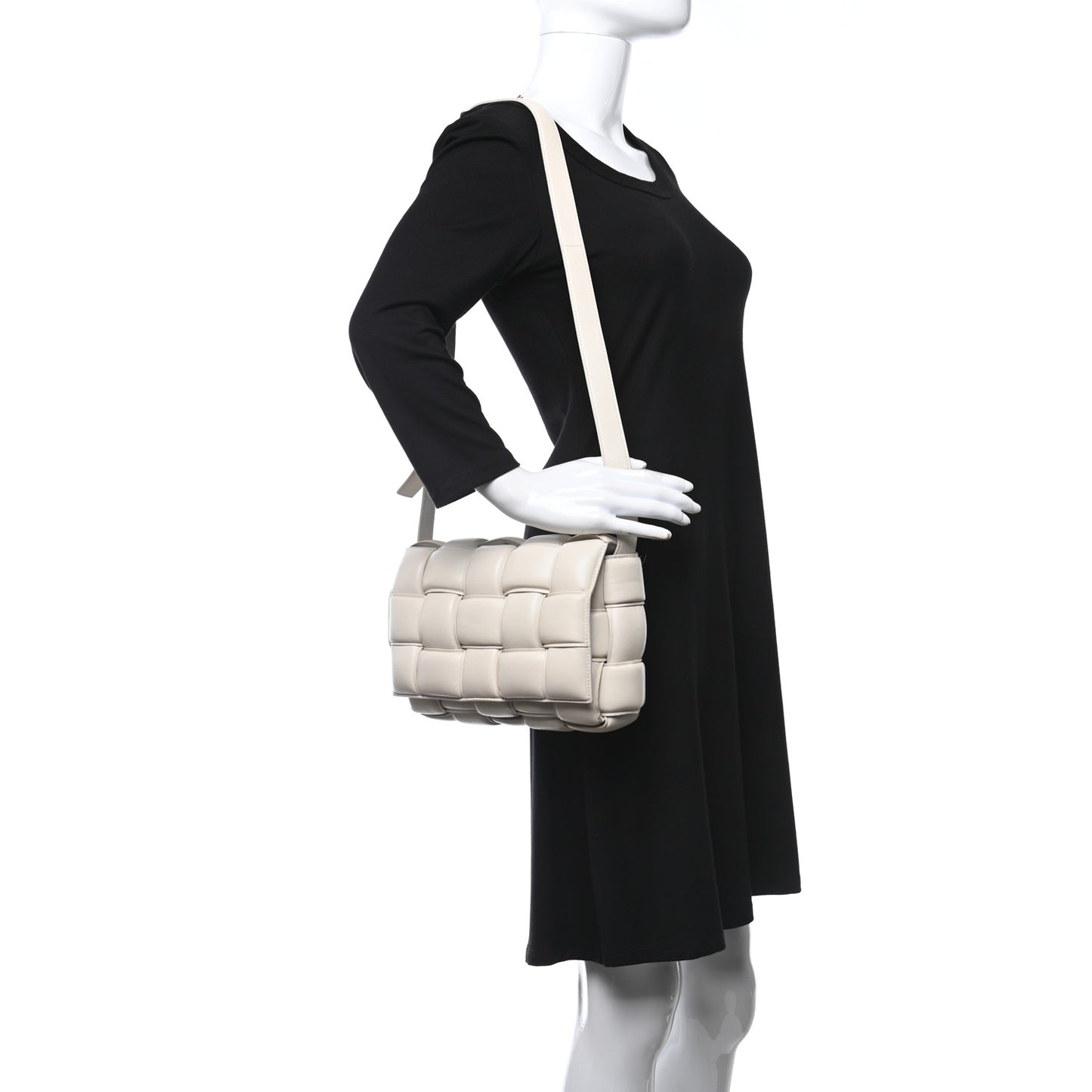 Nappa Maxi Intreccio Padded Cassette Crossbody Bag Plaster
