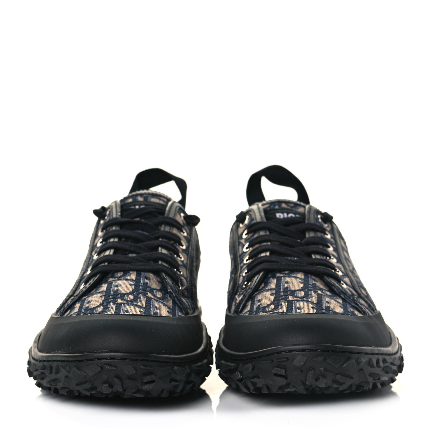 Christian Dior Jacquard Rubber Oblique Mens B28 Low Top Sneakers 44 Black Apricot 3 of 9