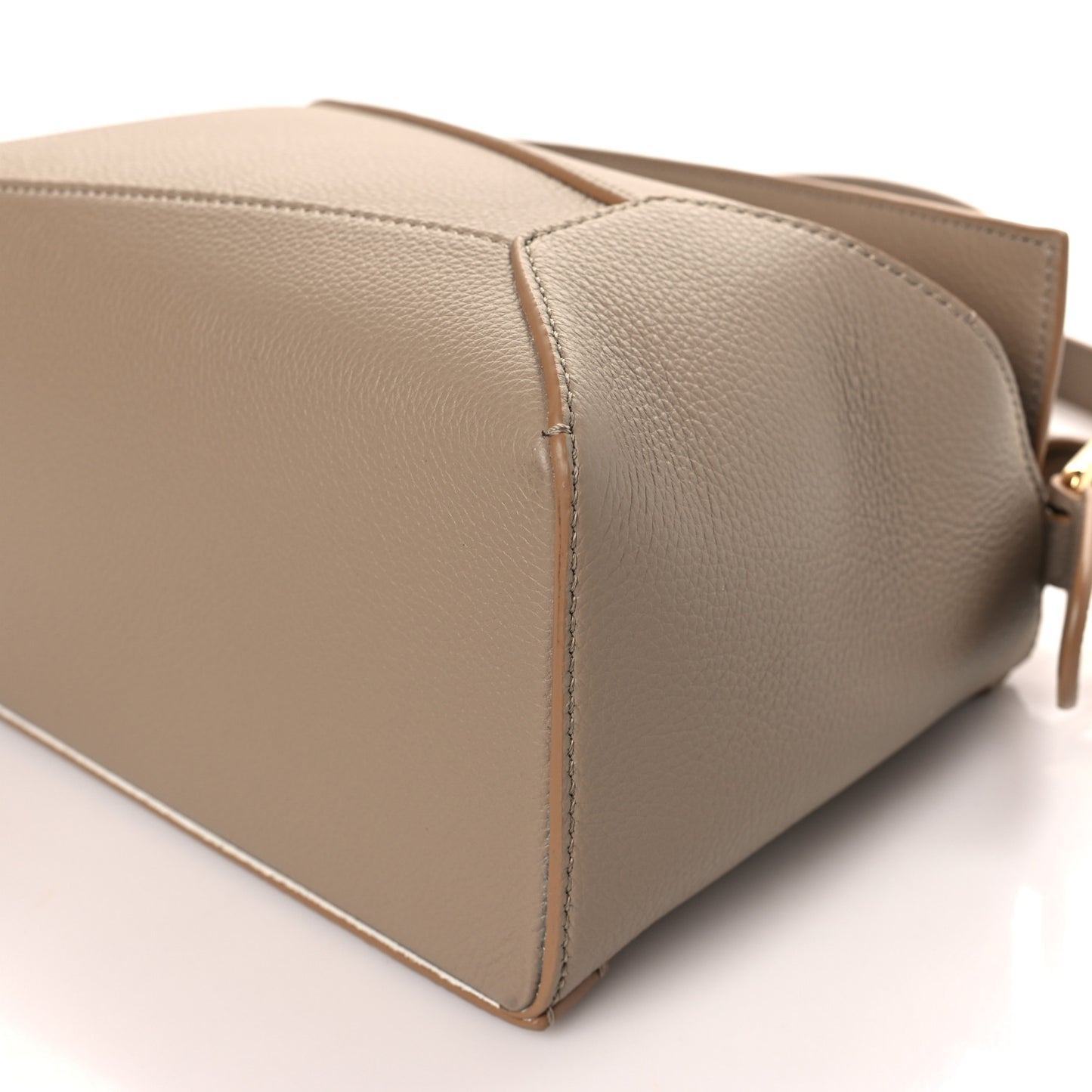 Grained Calfskin Small Puzzle Edge Bag Sand