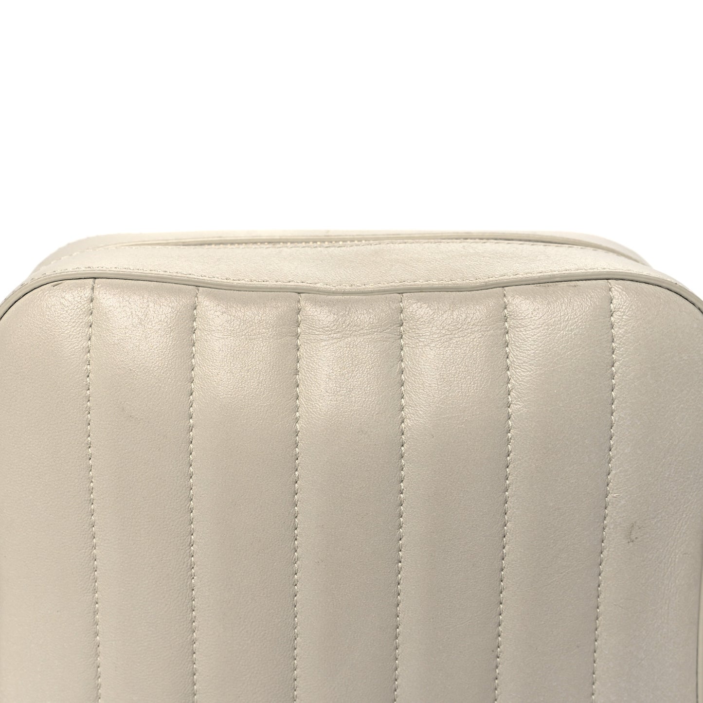 Lambskin Matelasse Monogram Vicky Camera Bag White