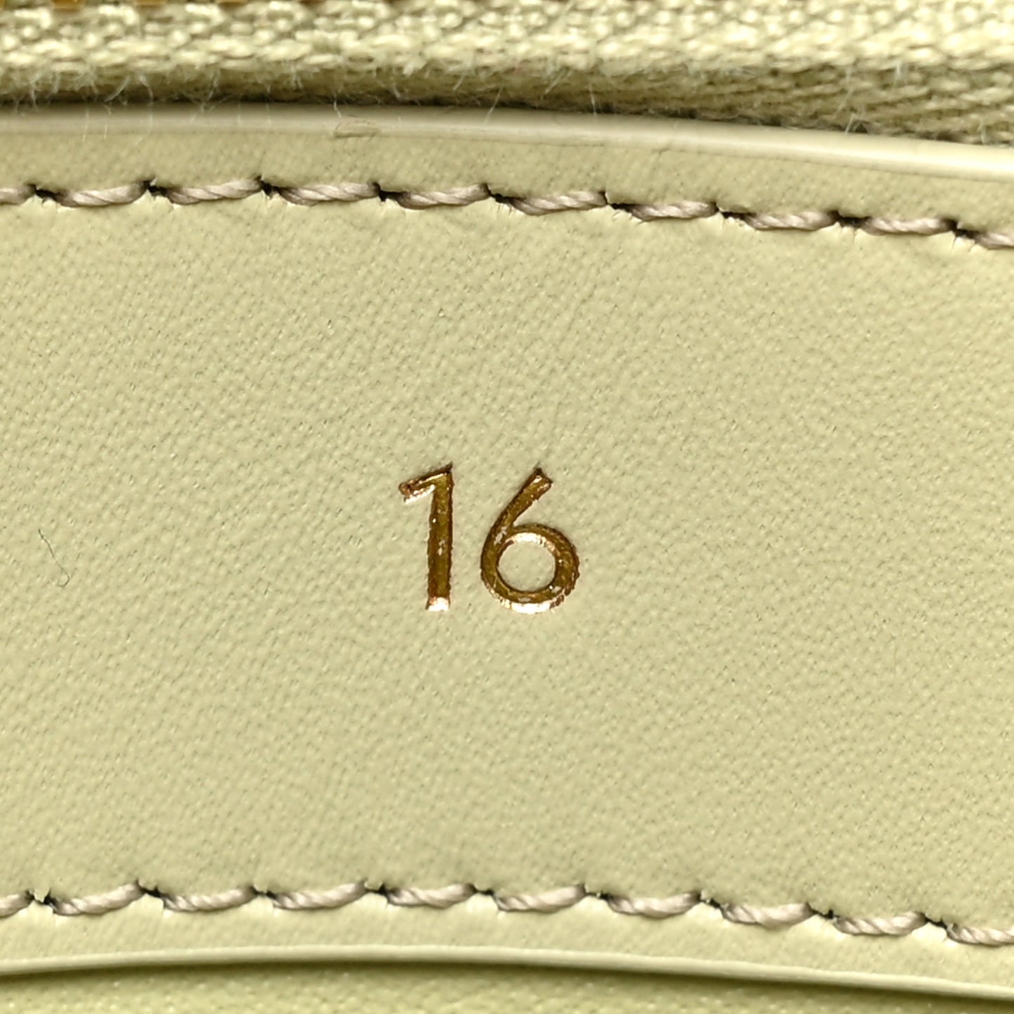 Satinated Calfskin Mini 16 Top Handle Bag Almond Green