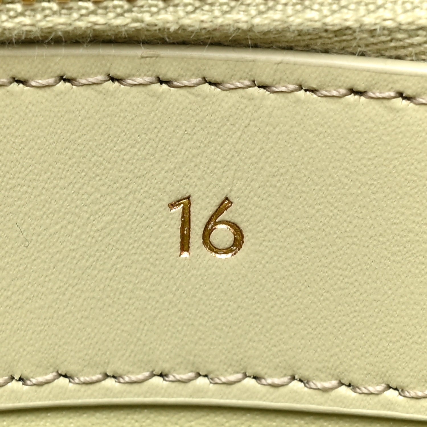 Celine Satinated Calfskin Mini 16 Top Handle Bag Almond Green 12 of 15
