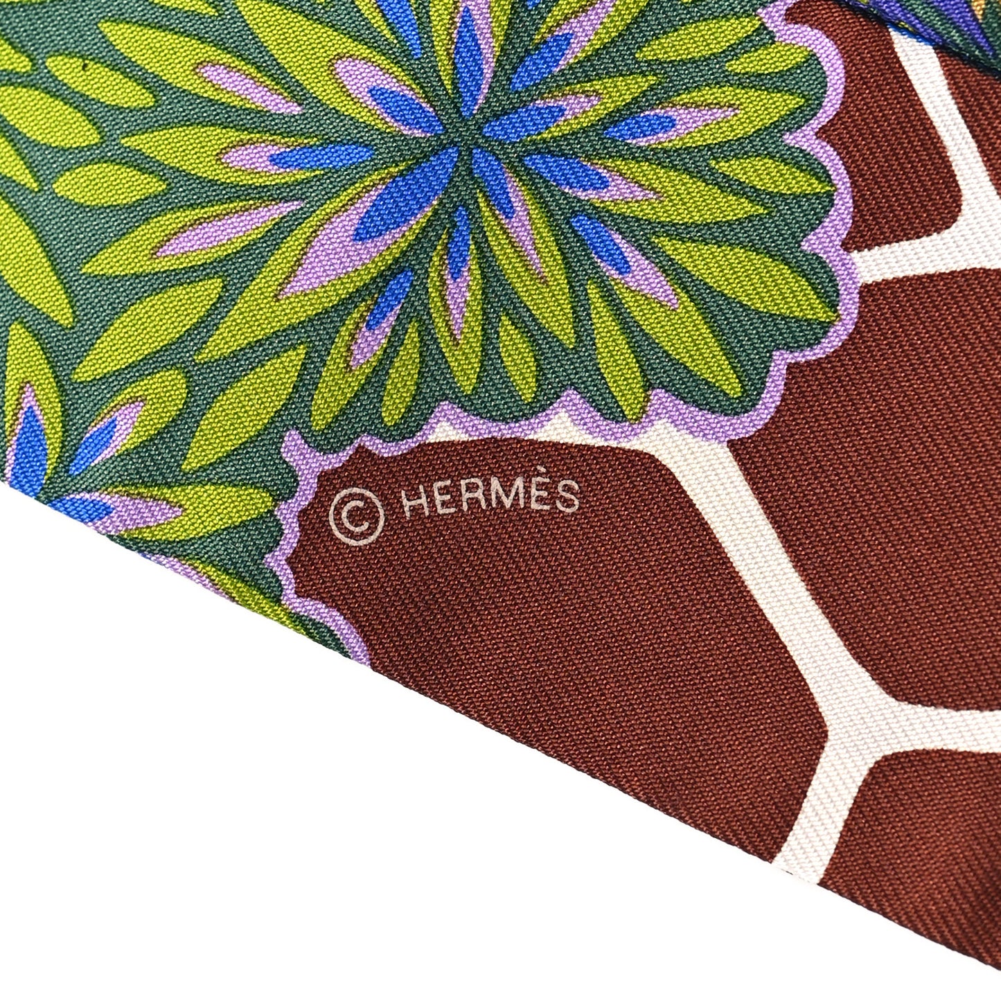 Silk The Three Graces Twilly Bleu Vert Marron